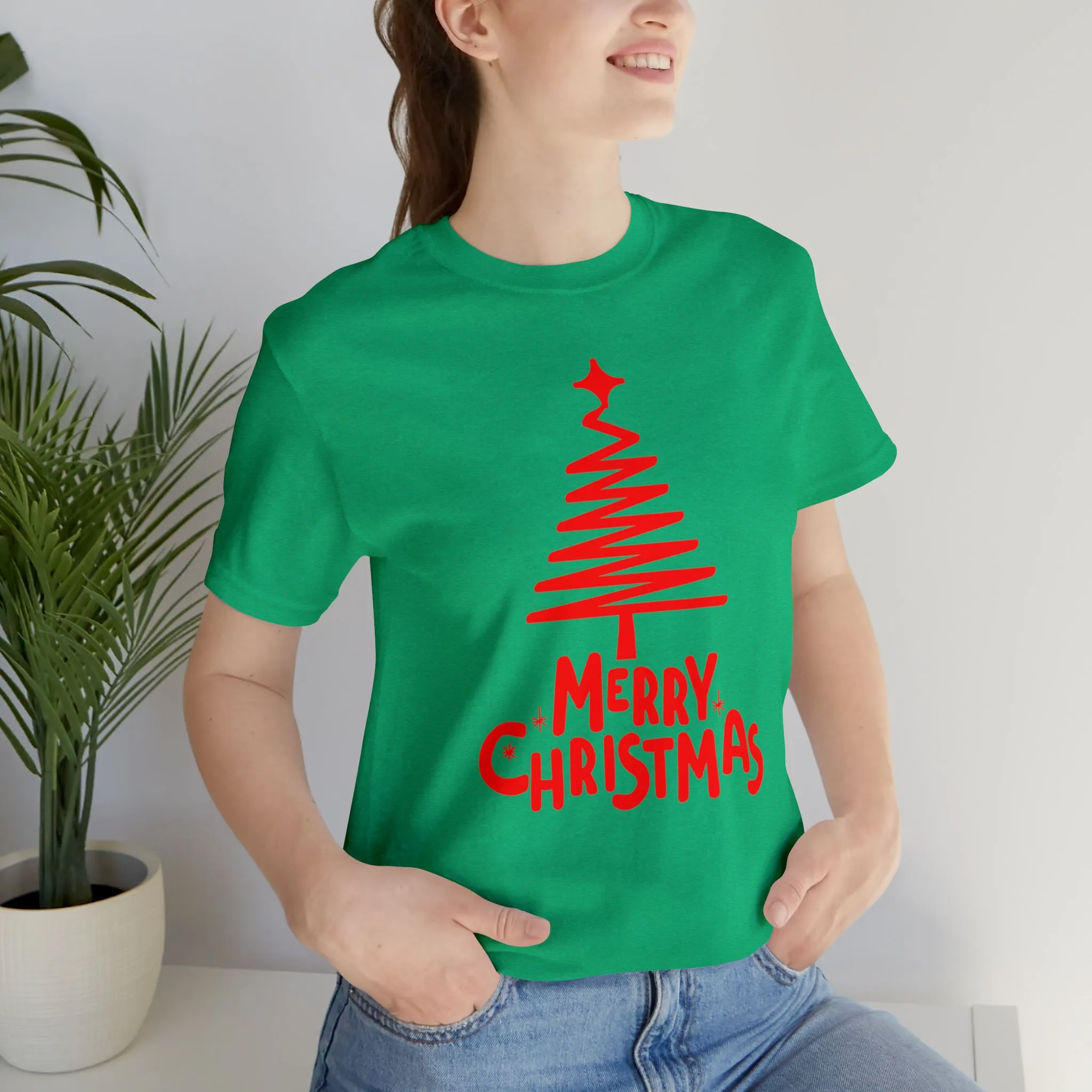 Red Merry ChristmasT-Shirt | Red XMasTee |  Bella Canvas 3001Unisex | Happy Holidays Short Sleeve Tshirt