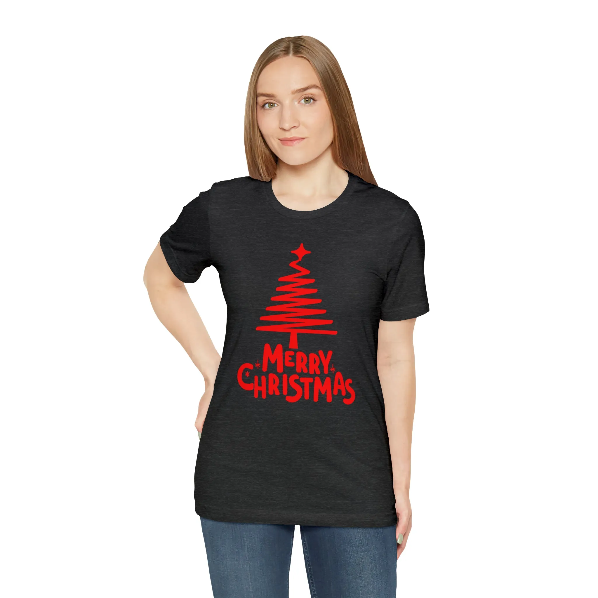 Red Merry ChristmasT-Shirt | Red XMasTee |  Bella Canvas 3001Unisex | Happy Holidays Short Sleeve Tshirt