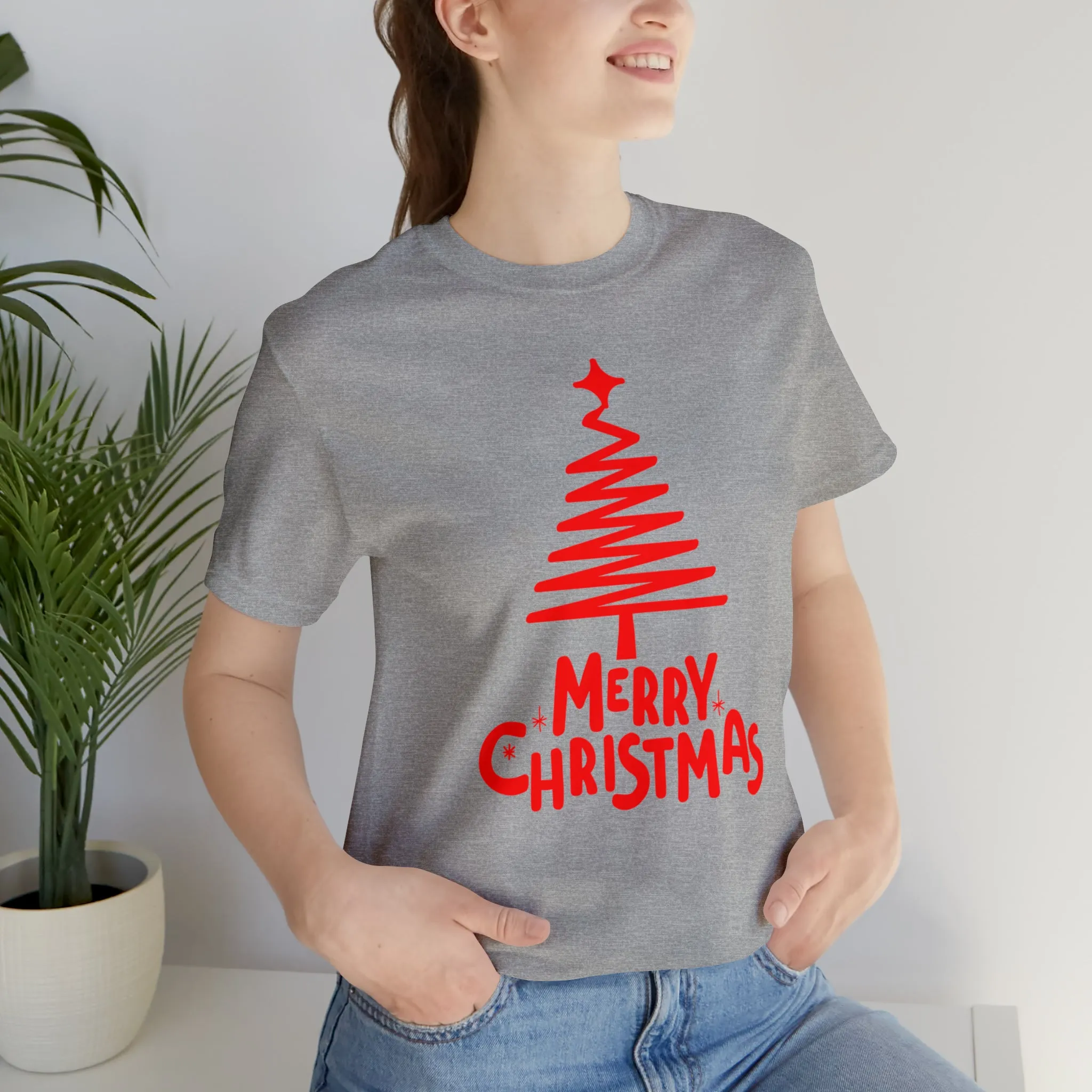 Red Merry ChristmasT-Shirt | Red XMasTee |  Bella Canvas 3001Unisex | Happy Holidays Short Sleeve Tshirt