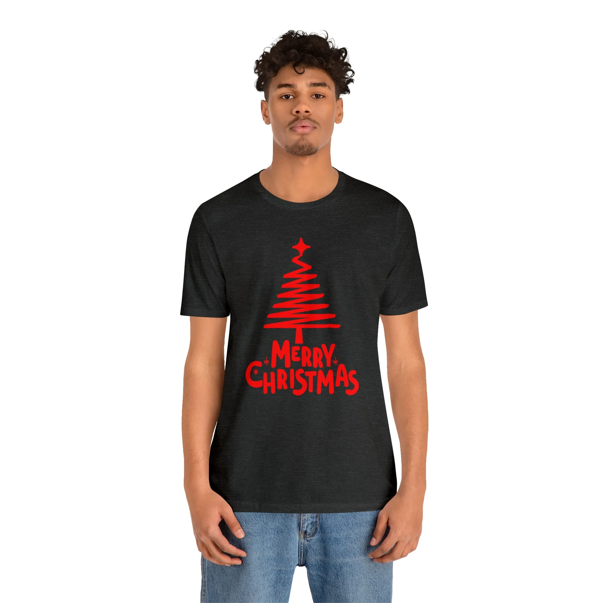 Red Merry ChristmasT-Shirt | Red XMasTee |  Bella Canvas 3001Unisex | Happy Holidays Short Sleeve Tshirt