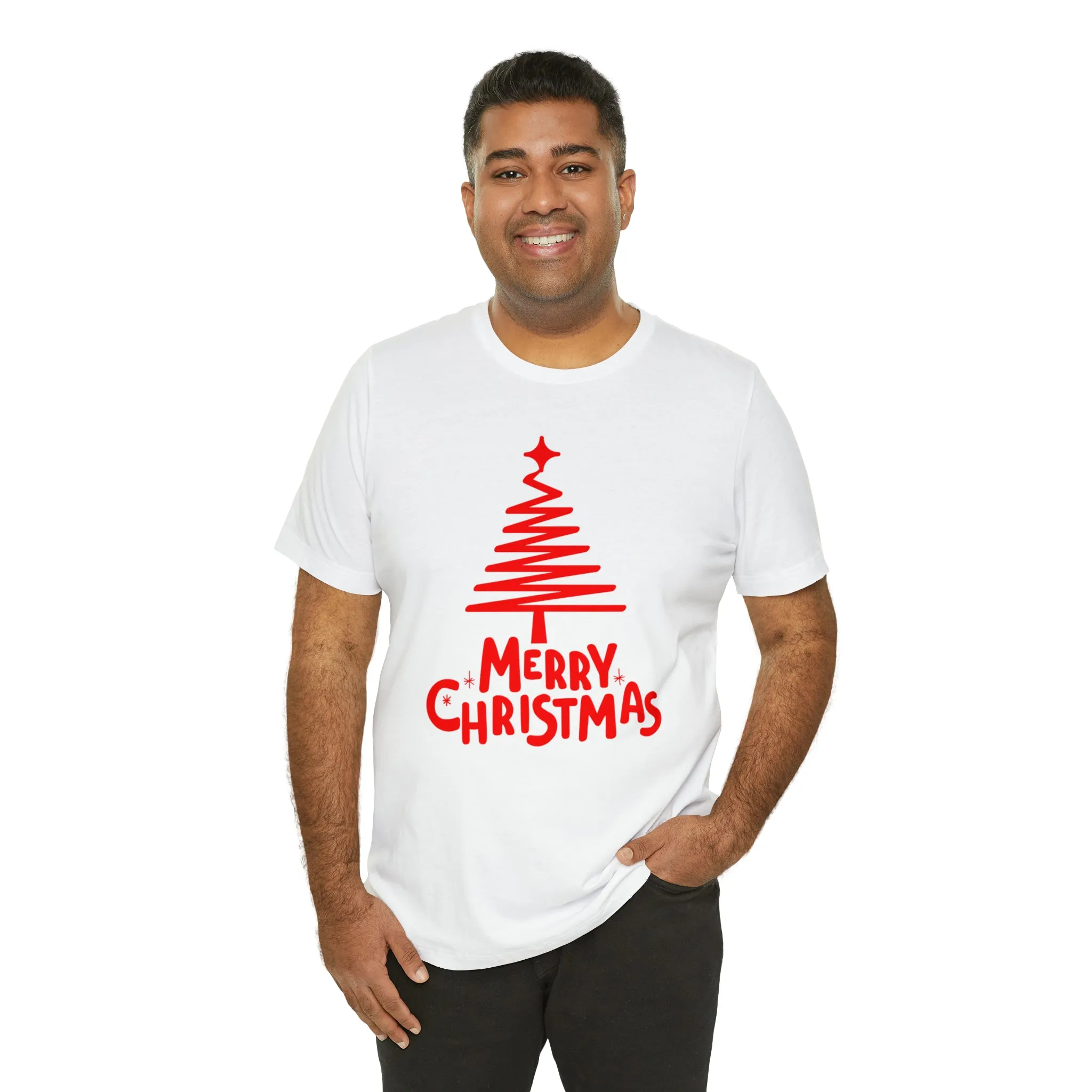 Red Merry ChristmasT-Shirt | Red XMasTee |  Bella Canvas 3001Unisex | Happy Holidays Short Sleeve Tshirt