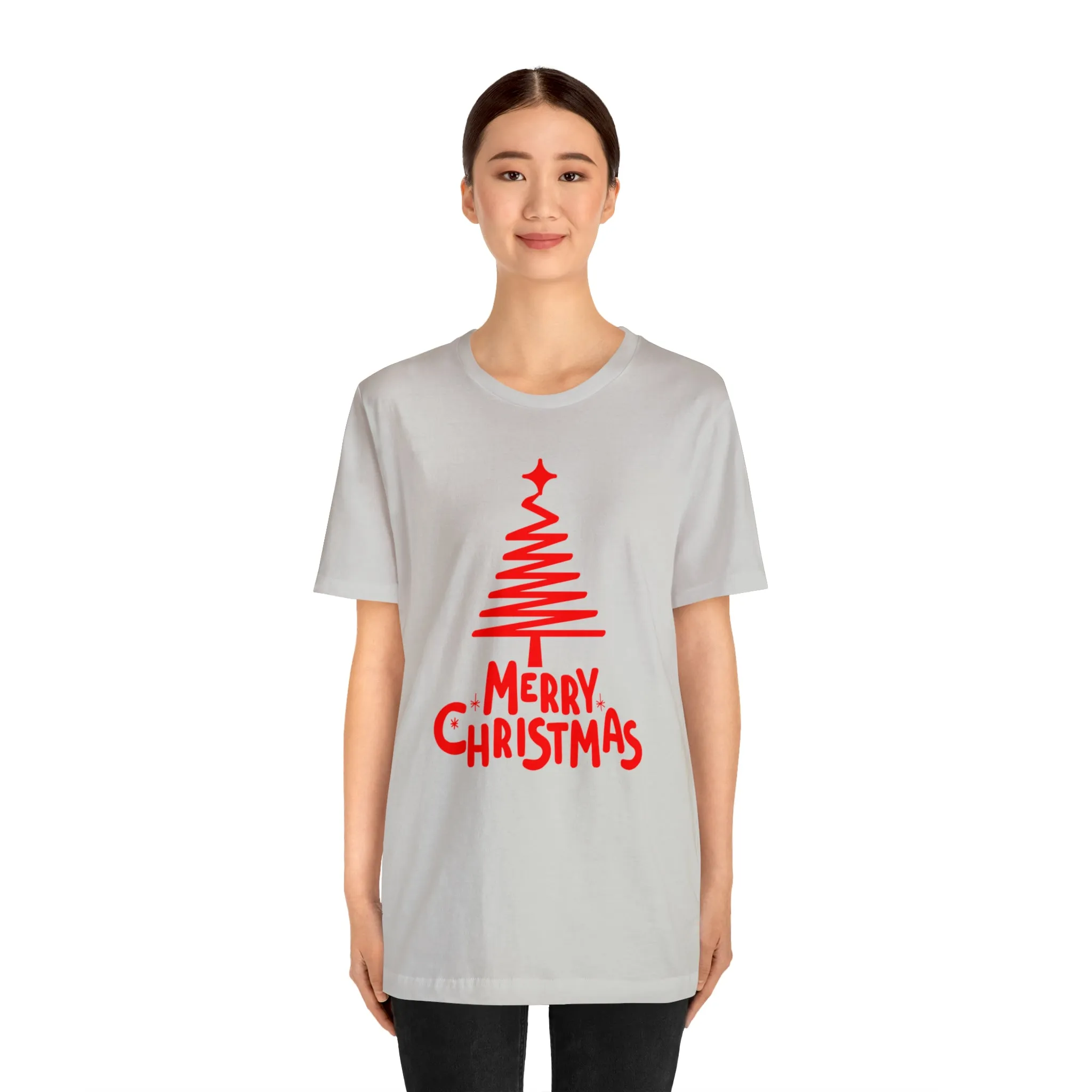 Red Merry ChristmasT-Shirt | Red XMasTee |  Bella Canvas 3001Unisex | Happy Holidays Short Sleeve Tshirt