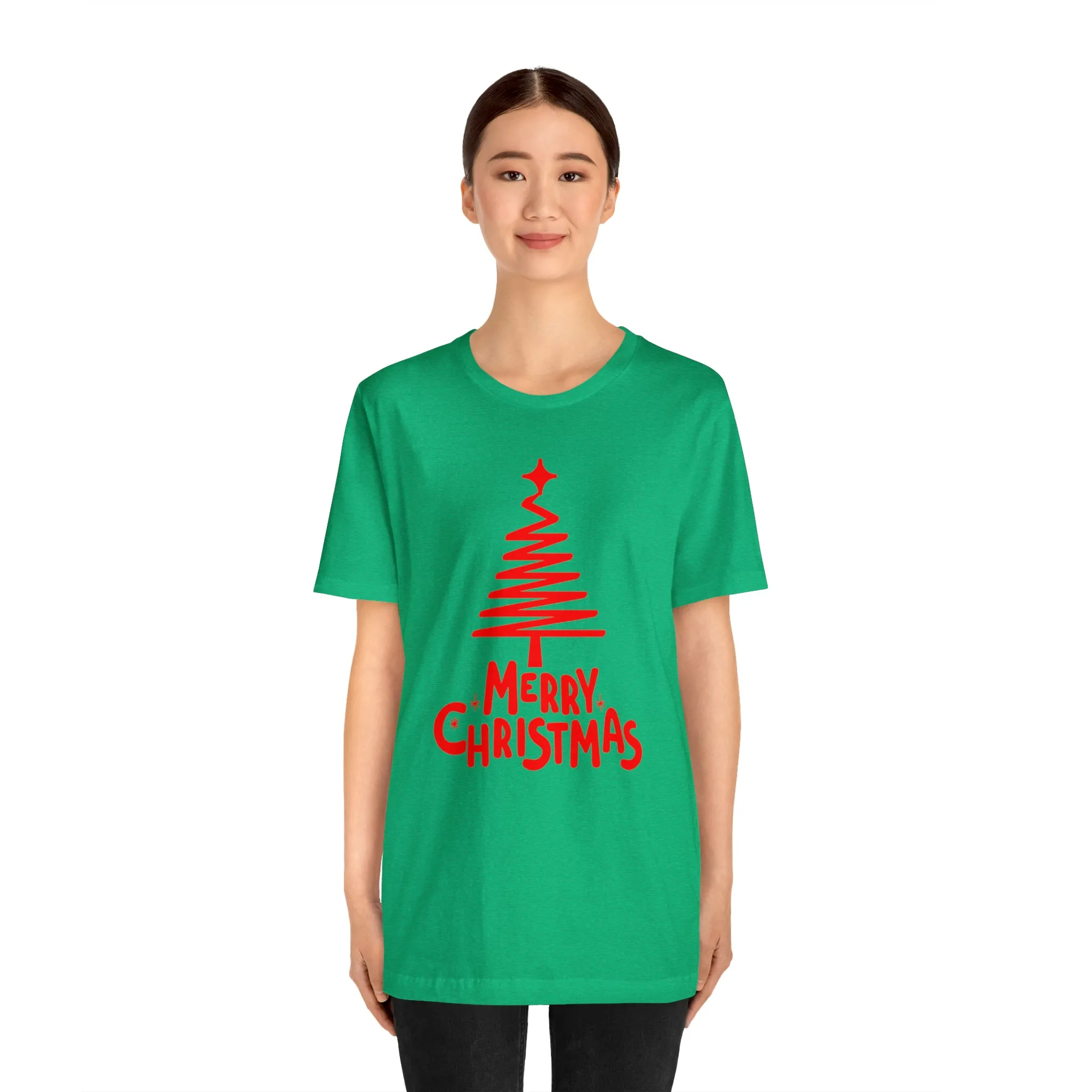 Red Merry ChristmasT-Shirt | Red XMasTee |  Bella Canvas 3001Unisex | Happy Holidays Short Sleeve Tshirt