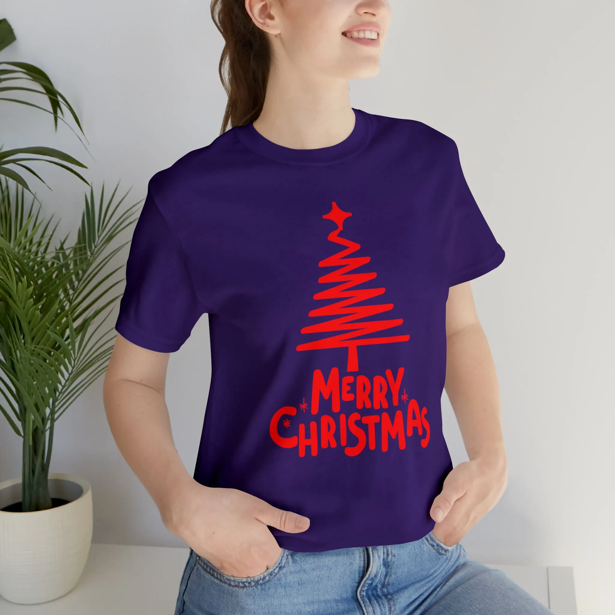 Red Merry ChristmasT-Shirt | Red XMasTee |  Bella Canvas 3001Unisex | Happy Holidays Short Sleeve Tshirt