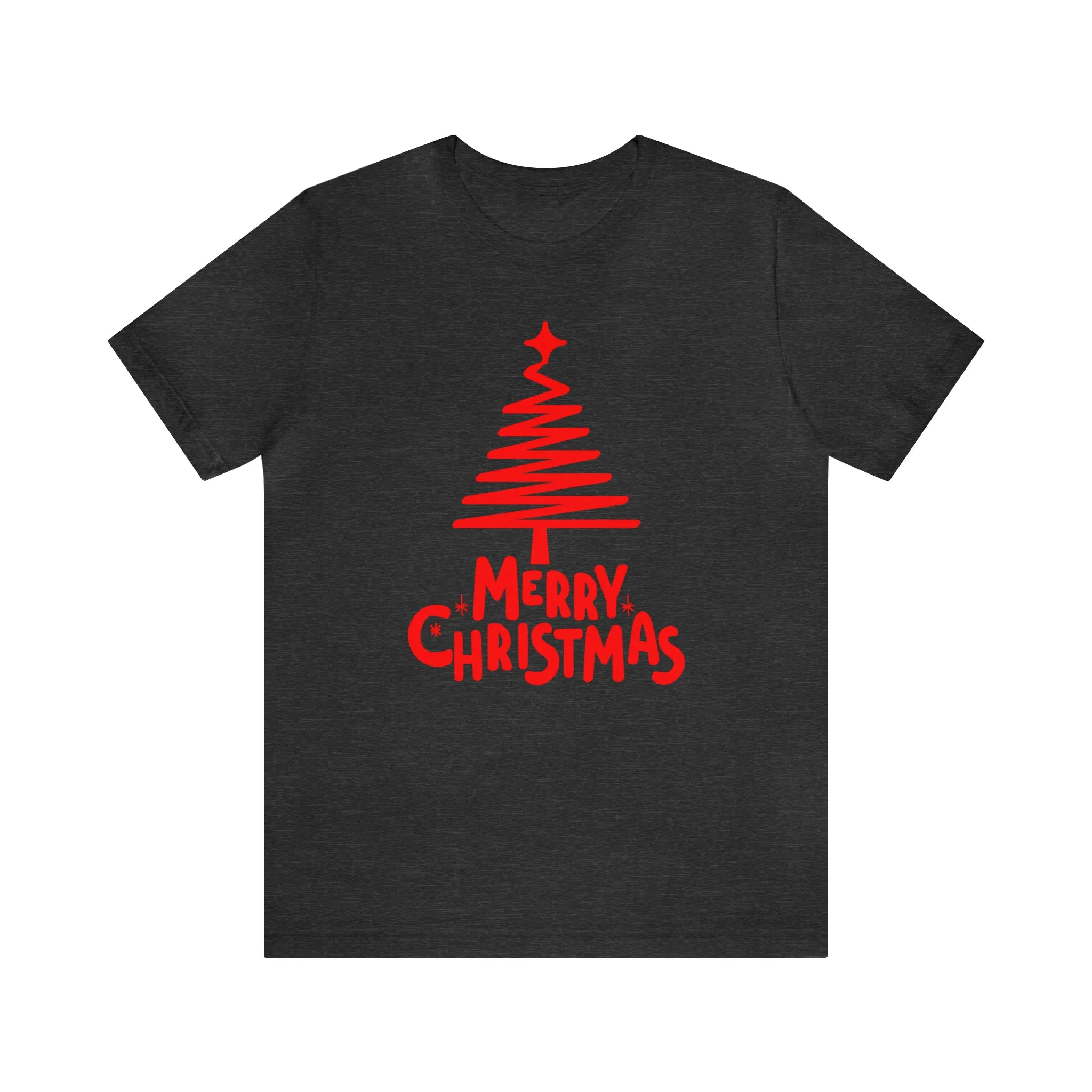 Red Merry ChristmasT-Shirt | Red XMasTee |  Bella Canvas 3001Unisex | Happy Holidays Short Sleeve Tshirt