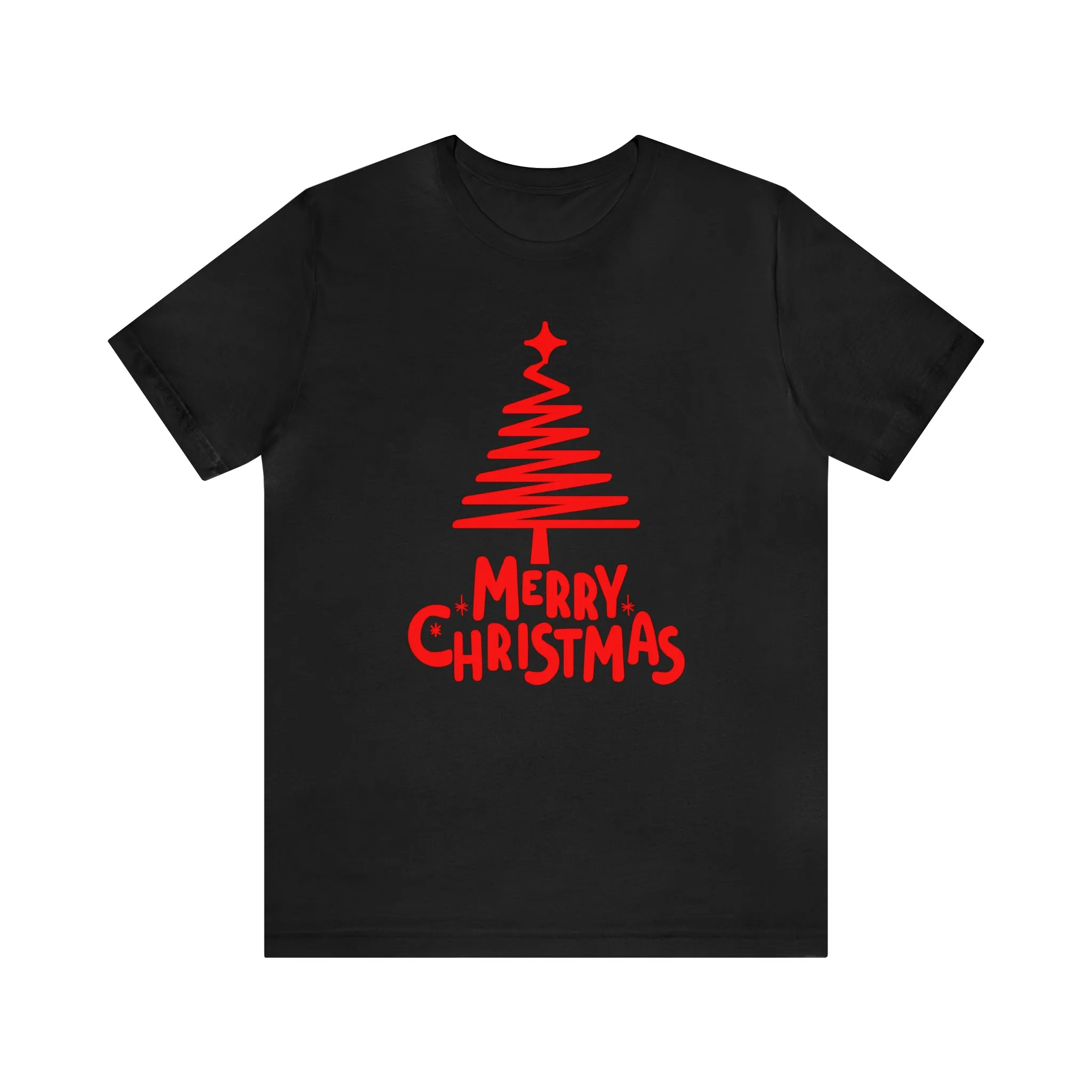 Red Merry ChristmasT-Shirt | Red XMasTee |  Bella Canvas 3001Unisex | Happy Holidays Short Sleeve Tshirt