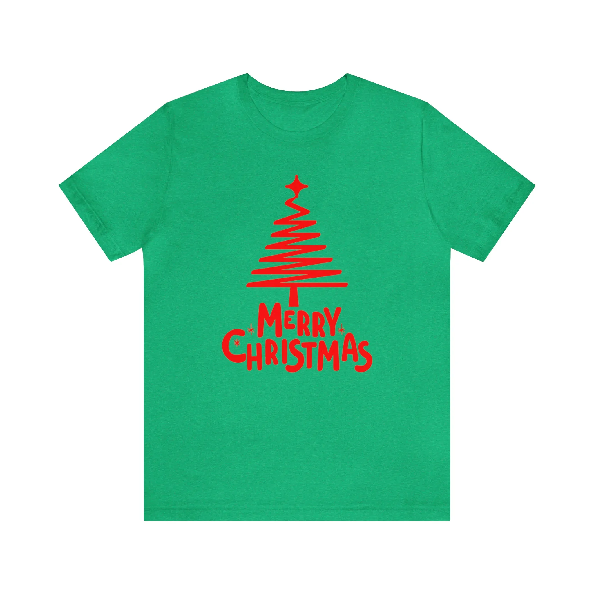 Red Merry ChristmasT-Shirt | Red XMasTee |  Bella Canvas 3001Unisex | Happy Holidays Short Sleeve Tshirt