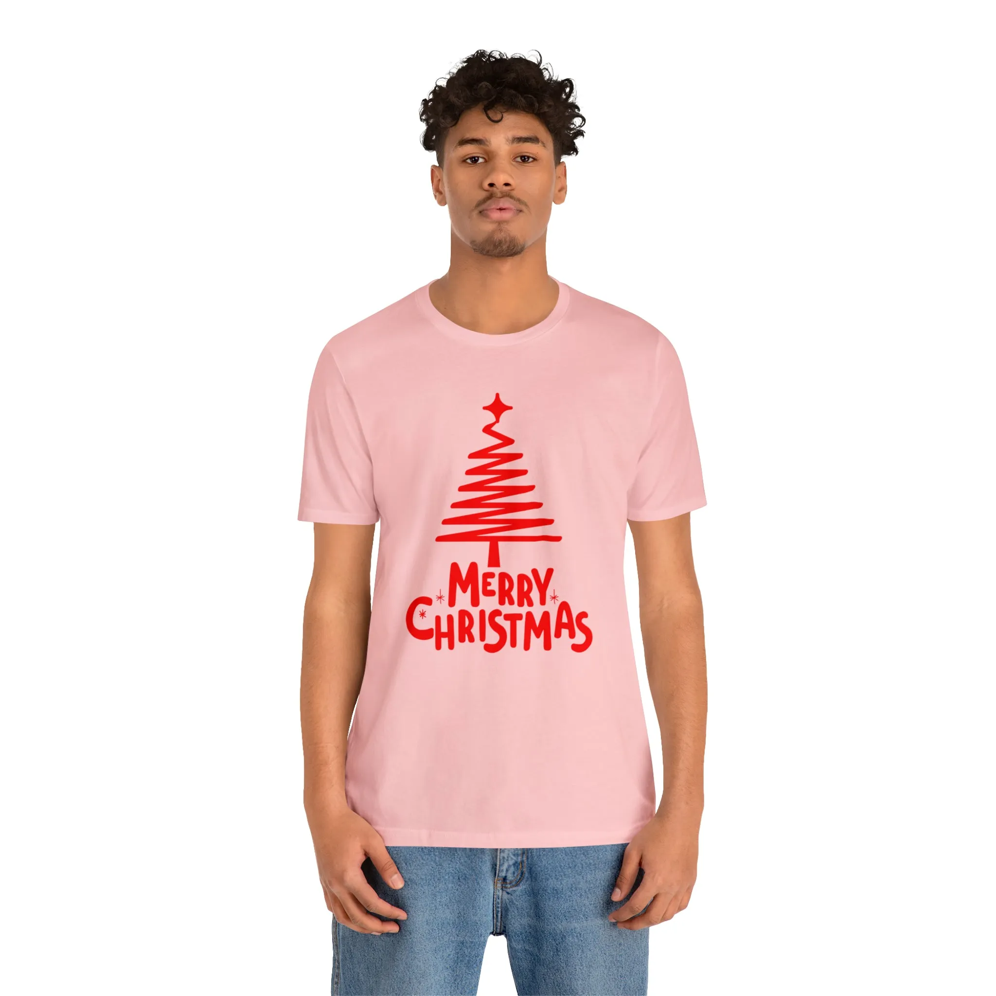 Red Merry ChristmasT-Shirt | Red XMasTee |  Bella Canvas 3001Unisex | Happy Holidays Short Sleeve Tshirt