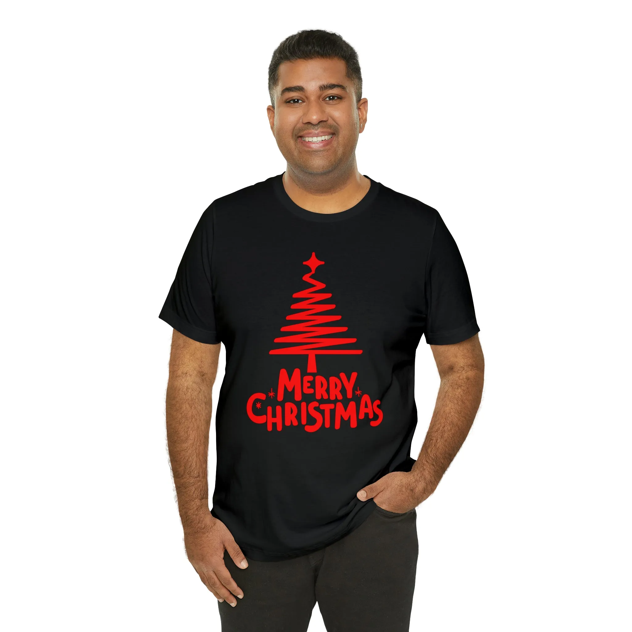 Red Merry ChristmasT-Shirt | Red XMasTee |  Bella Canvas 3001Unisex | Happy Holidays Short Sleeve Tshirt