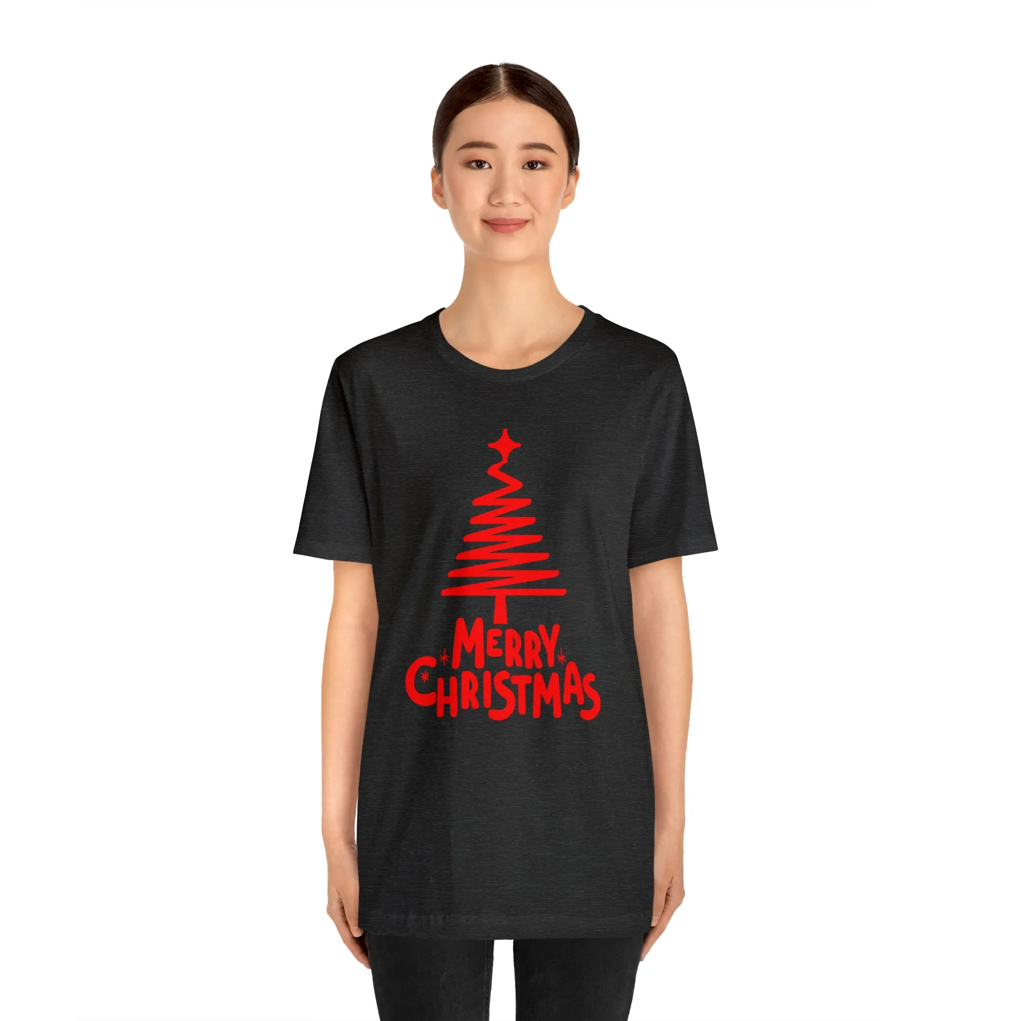 Red Merry ChristmasT-Shirt | Red XMasTee |  Bella Canvas 3001Unisex | Happy Holidays Short Sleeve Tshirt