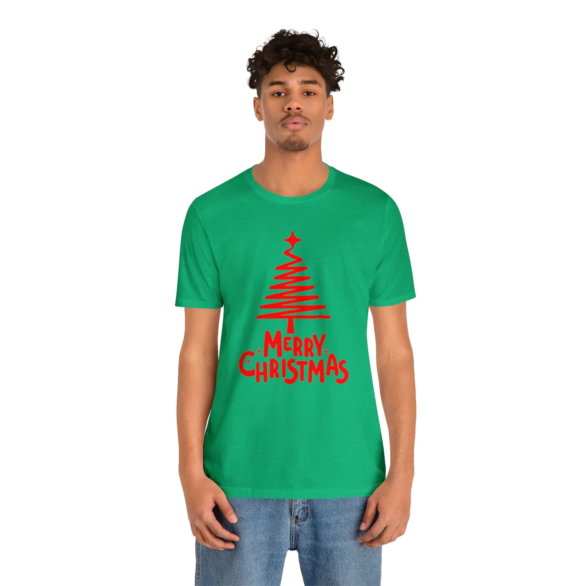 Red Merry ChristmasT-Shirt | Red XMasTee |  Bella Canvas 3001Unisex | Happy Holidays Short Sleeve Tshirt