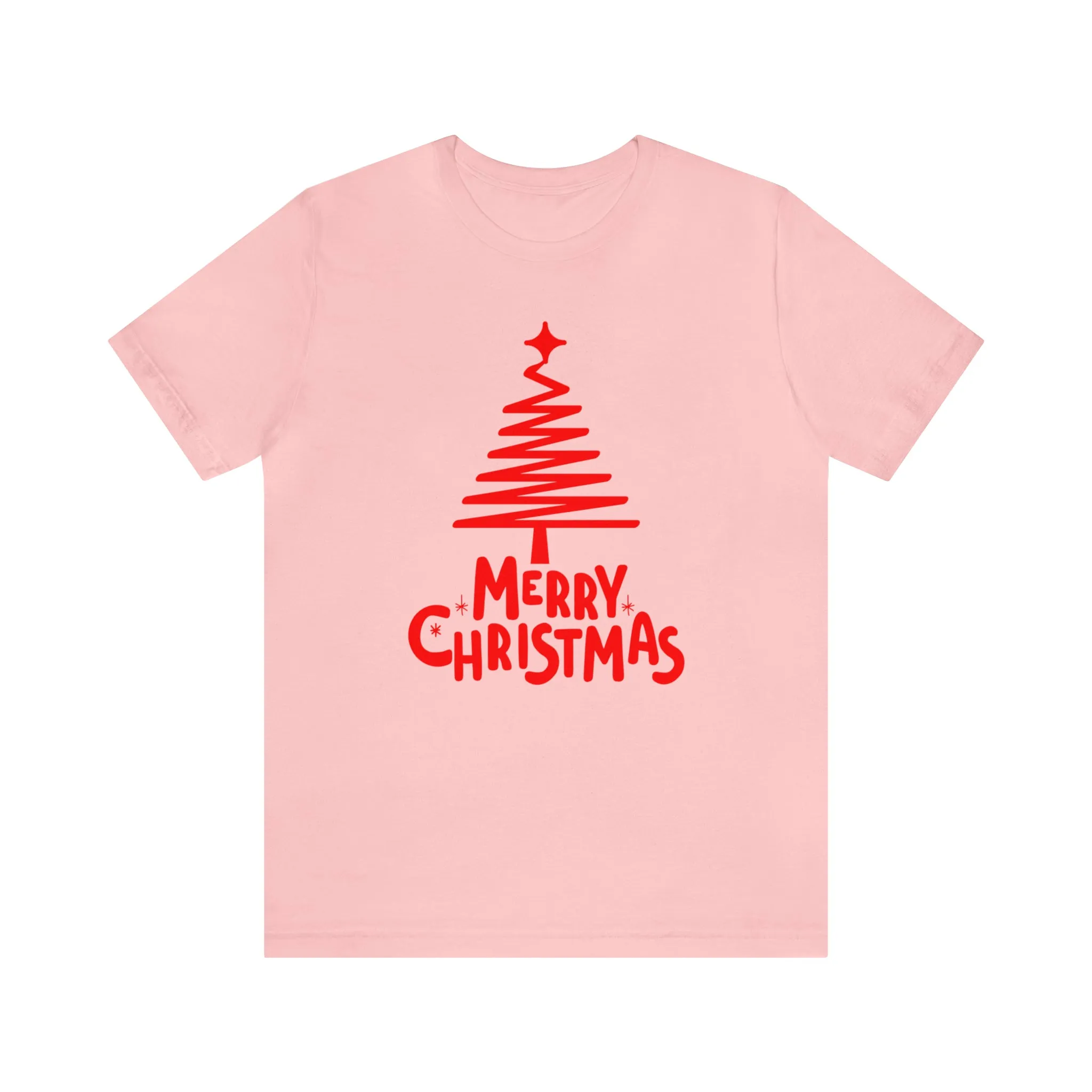 Red Merry ChristmasT-Shirt | Red XMasTee |  Bella Canvas 3001Unisex | Happy Holidays Short Sleeve Tshirt