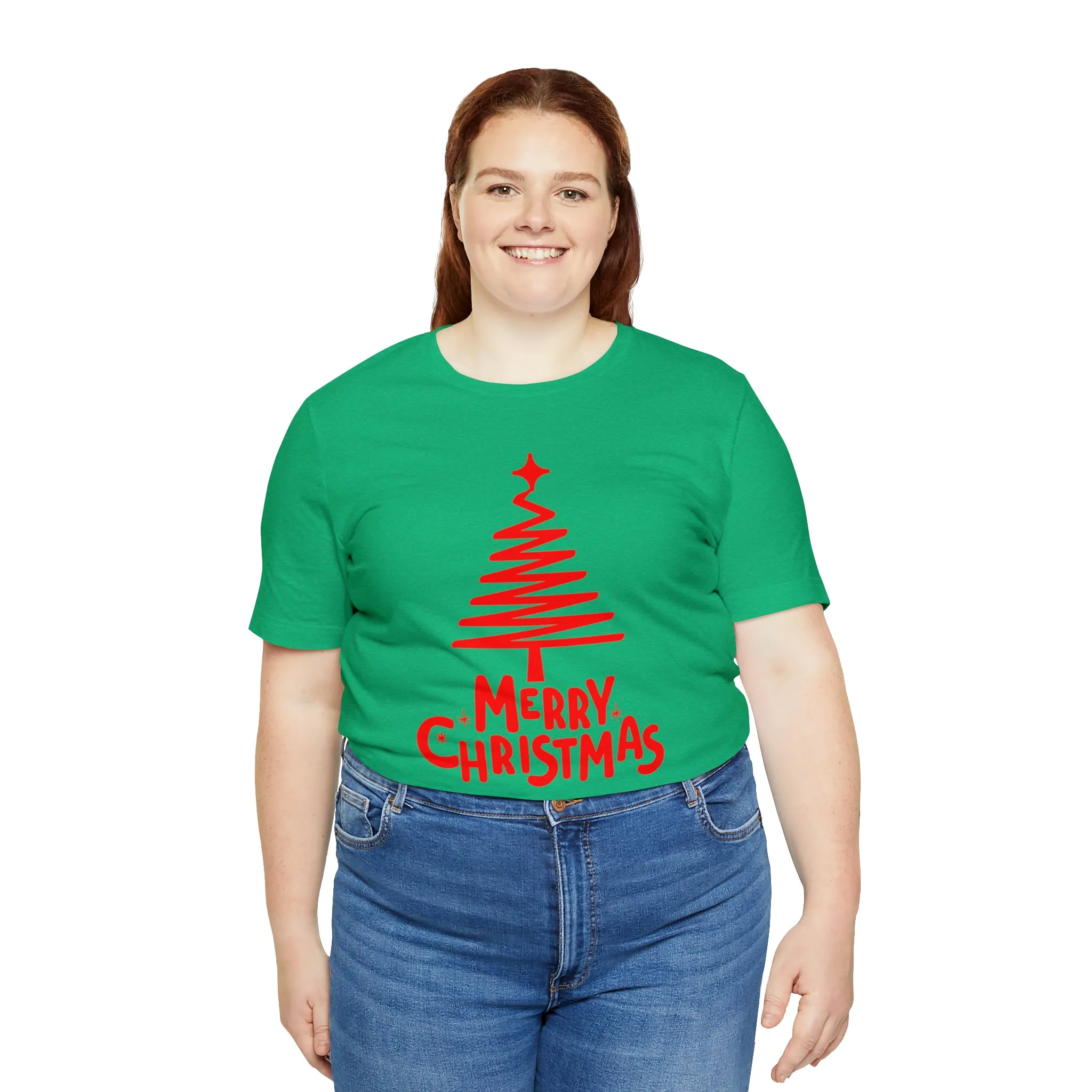 Red Merry ChristmasT-Shirt | Red XMasTee |  Bella Canvas 3001Unisex | Happy Holidays Short Sleeve Tshirt
