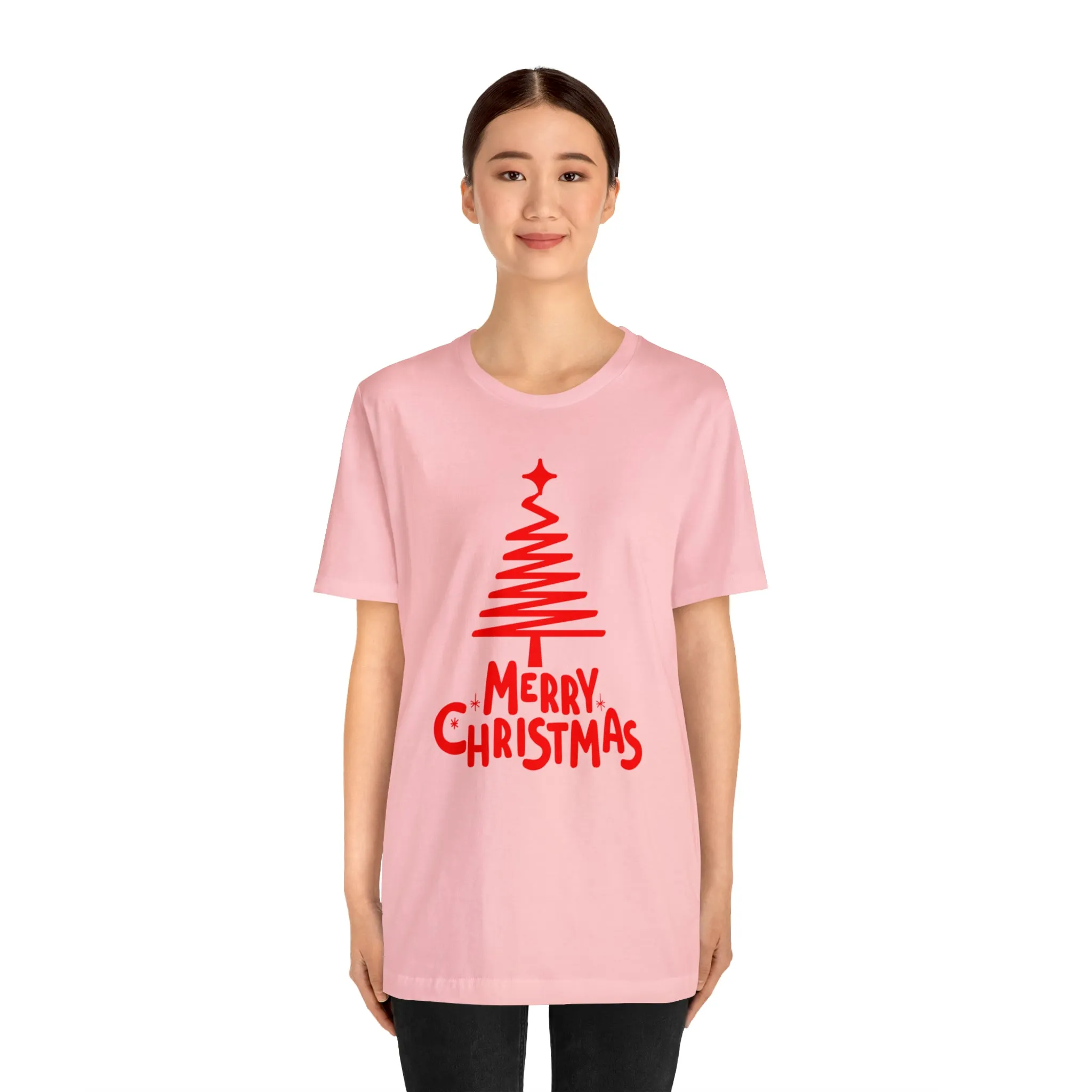 Red Merry ChristmasT-Shirt | Red XMasTee |  Bella Canvas 3001Unisex | Happy Holidays Short Sleeve Tshirt