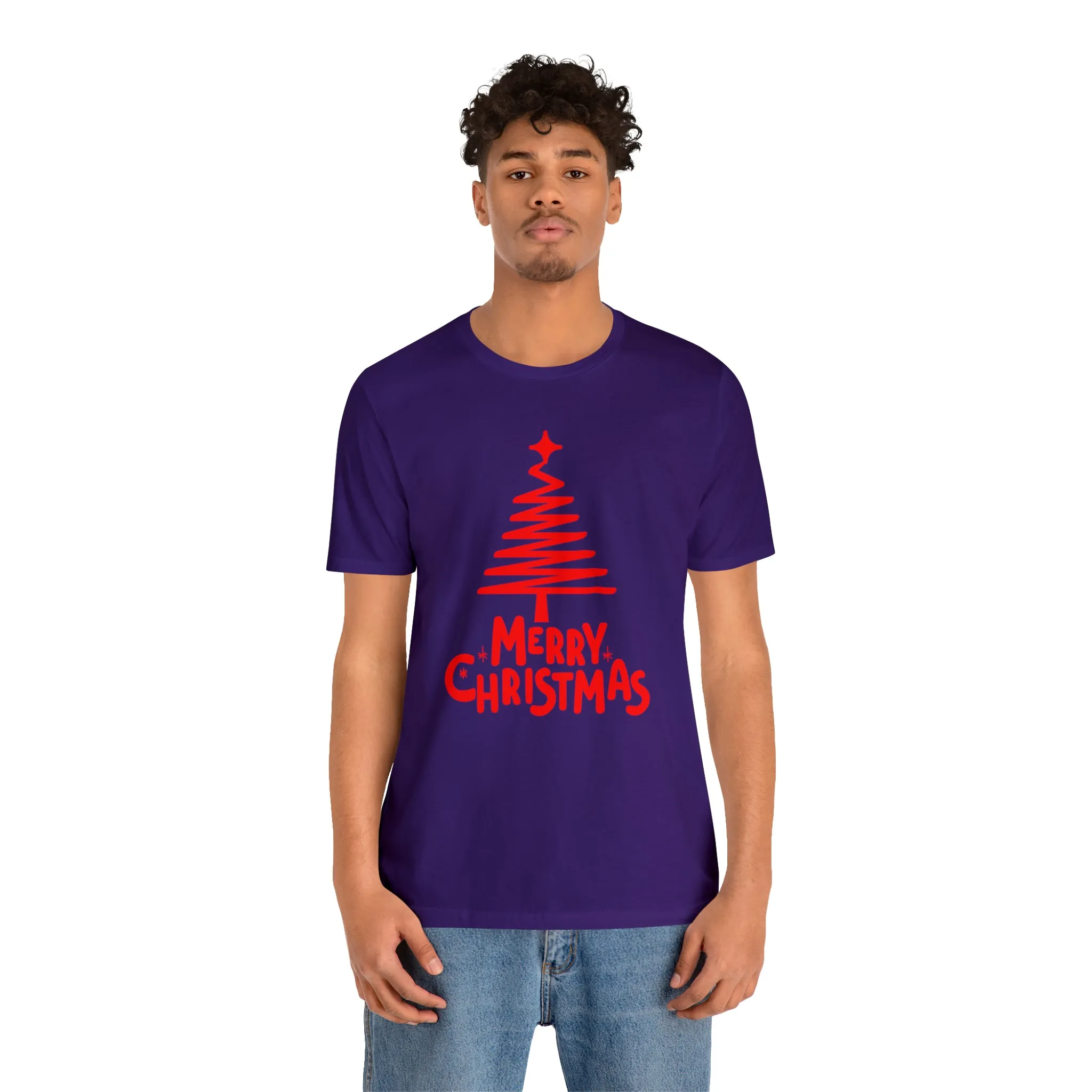 Red Merry ChristmasT-Shirt | Red XMasTee |  Bella Canvas 3001Unisex | Happy Holidays Short Sleeve Tshirt