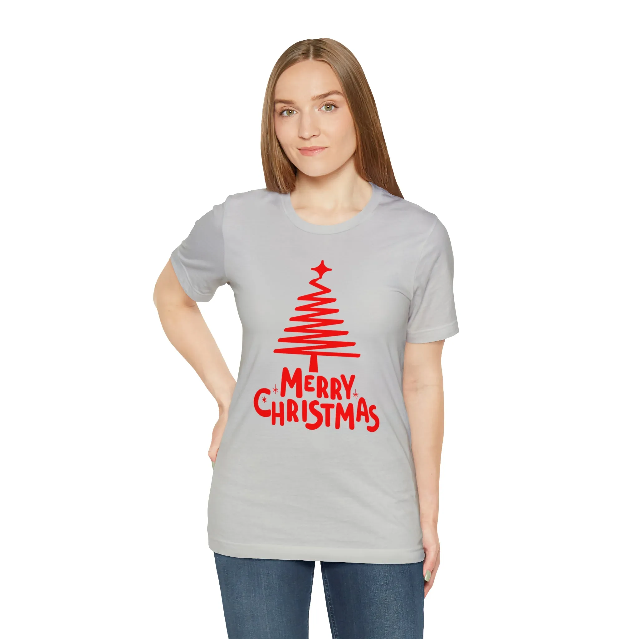 Red Merry ChristmasT-Shirt | Red XMasTee |  Bella Canvas 3001Unisex | Happy Holidays Short Sleeve Tshirt