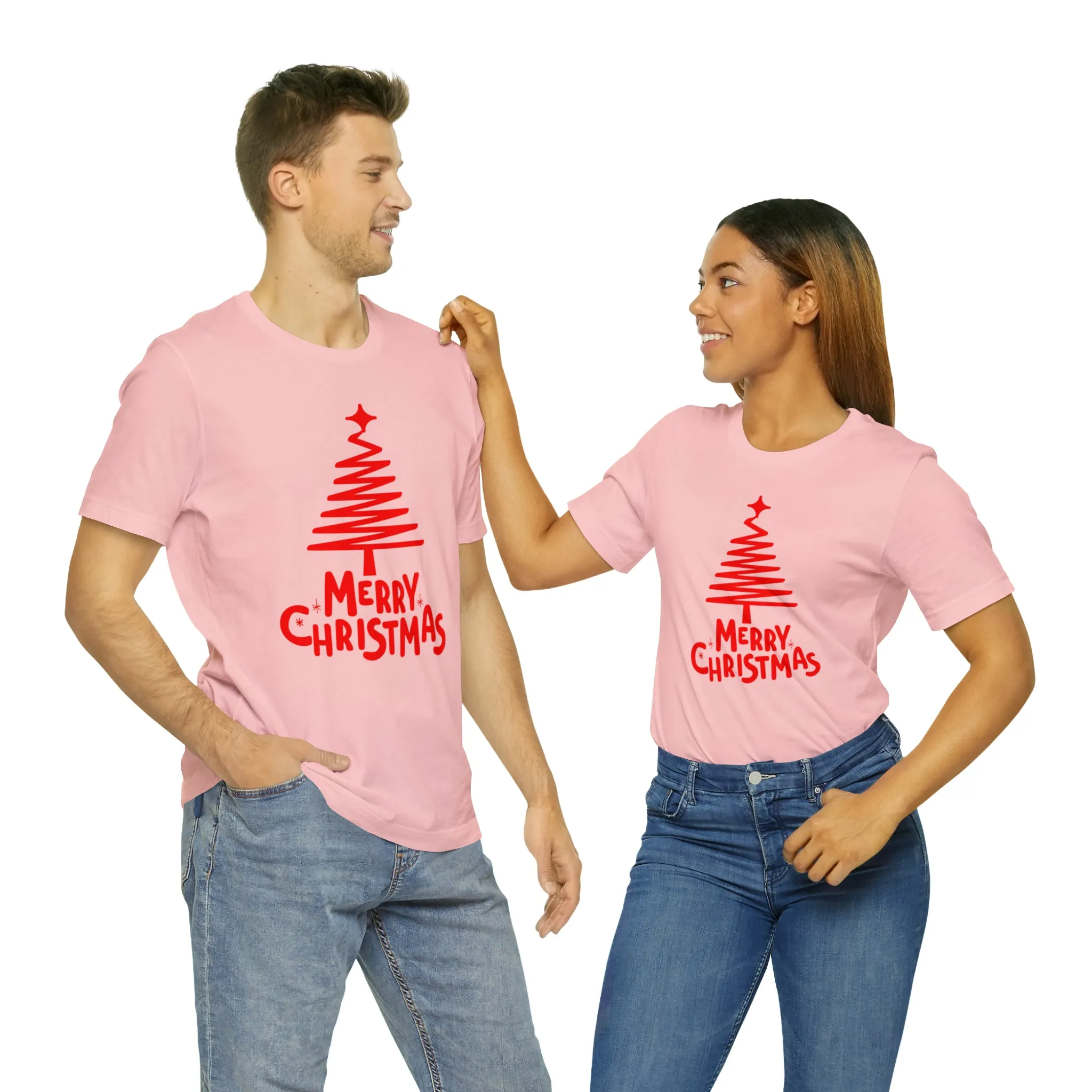 Red Merry ChristmasT-Shirt | Red XMasTee |  Bella Canvas 3001Unisex | Happy Holidays Short Sleeve Tshirt