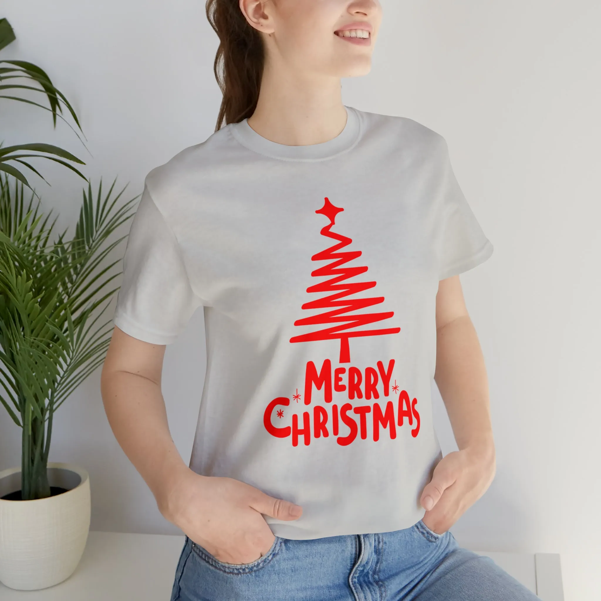 Red Merry ChristmasT-Shirt | Red XMasTee |  Bella Canvas 3001Unisex | Happy Holidays Short Sleeve Tshirt