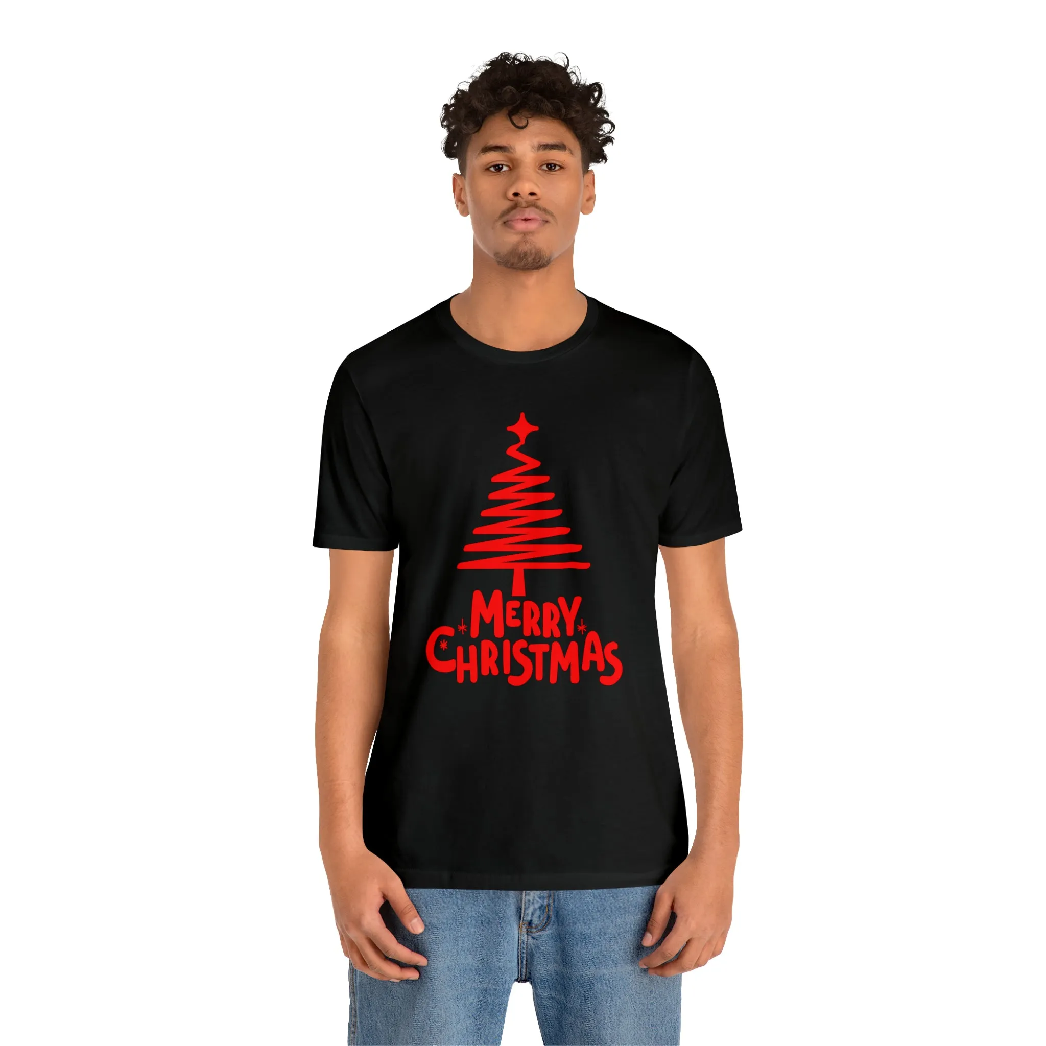 Red Merry ChristmasT-Shirt | Red XMasTee |  Bella Canvas 3001Unisex | Happy Holidays Short Sleeve Tshirt
