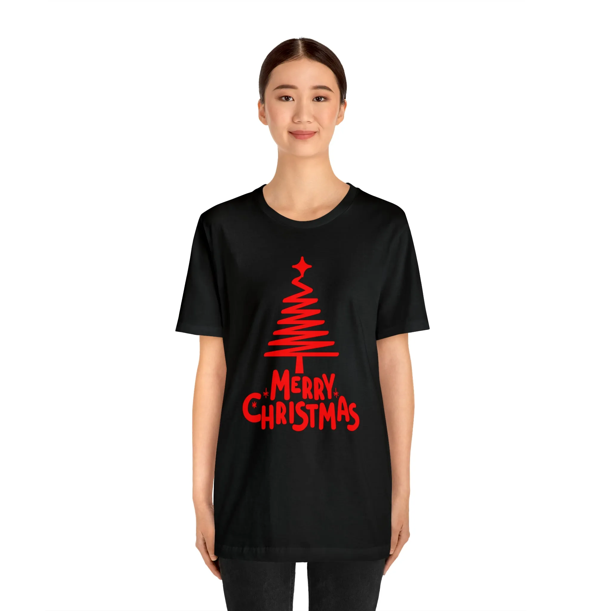 Red Merry ChristmasT-Shirt | Red XMasTee |  Bella Canvas 3001Unisex | Happy Holidays Short Sleeve Tshirt