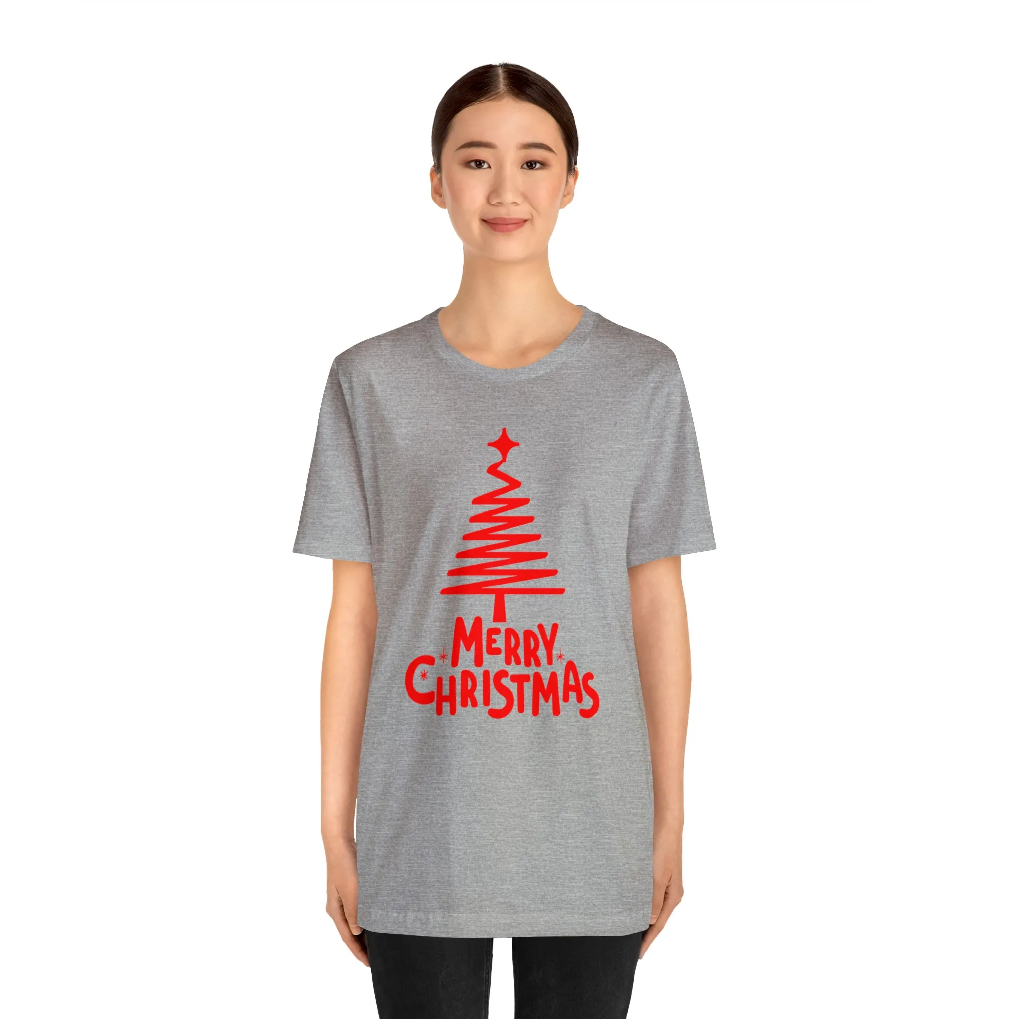 Red Merry ChristmasT-Shirt | Red XMasTee |  Bella Canvas 3001Unisex | Happy Holidays Short Sleeve Tshirt