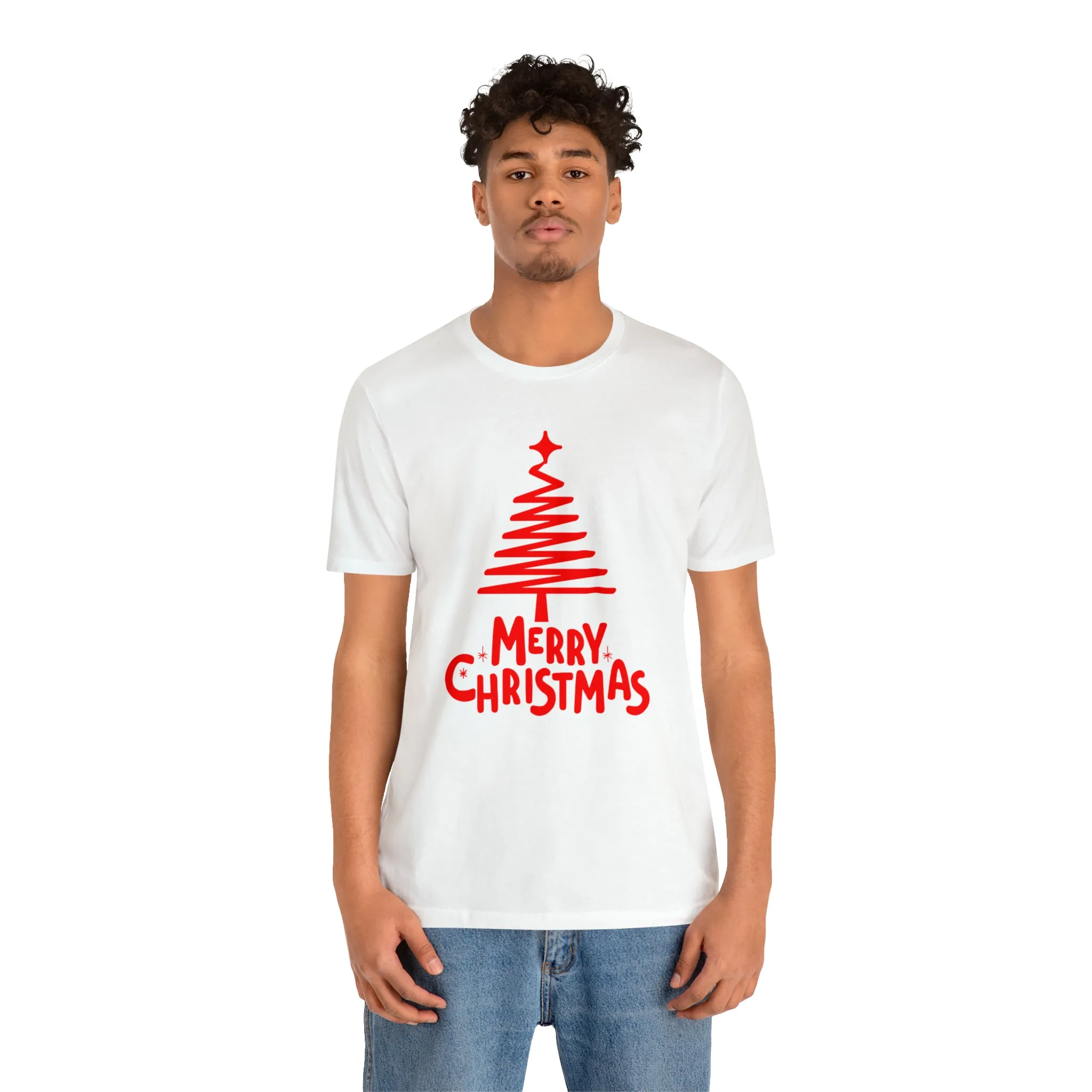 Red Merry ChristmasT-Shirt | Red XMasTee |  Bella Canvas 3001Unisex | Happy Holidays Short Sleeve Tshirt