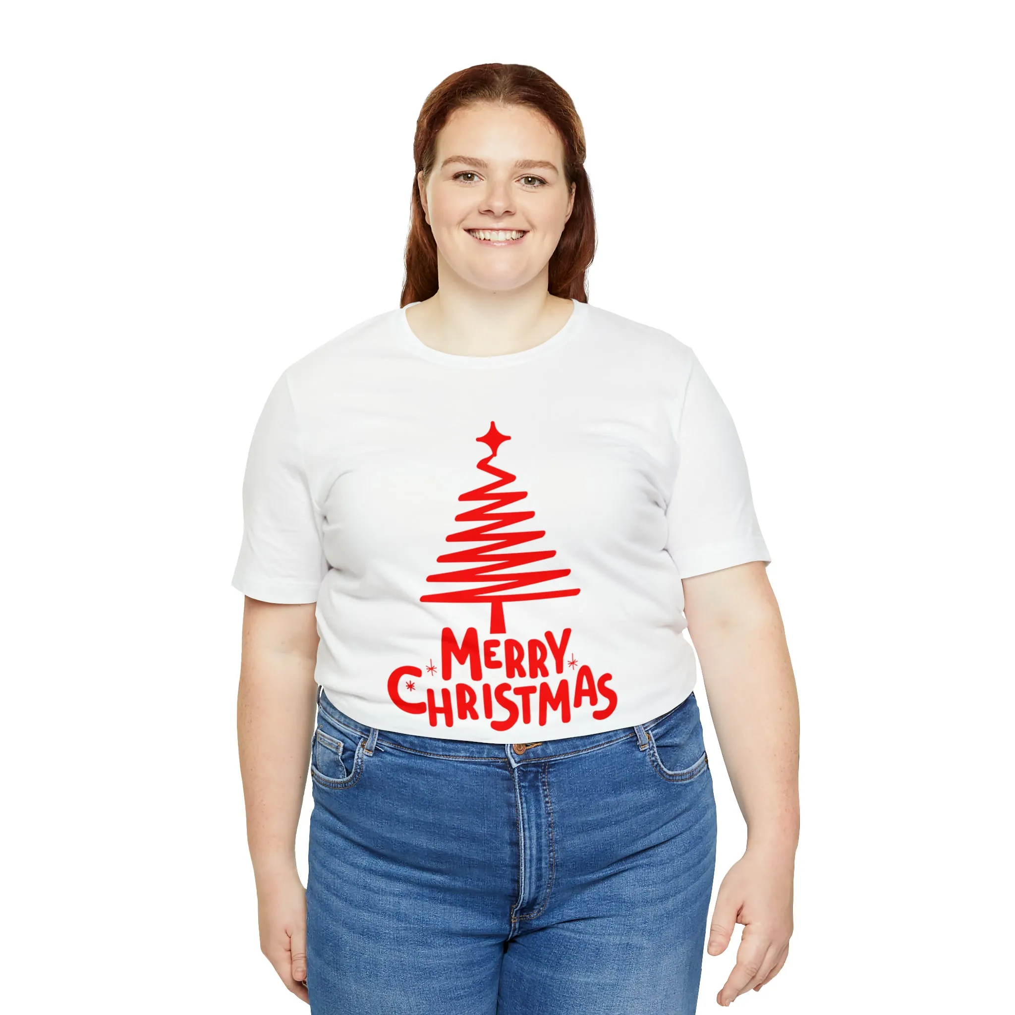 Red Merry ChristmasT-Shirt | Red XMasTee |  Bella Canvas 3001Unisex | Happy Holidays Short Sleeve Tshirt