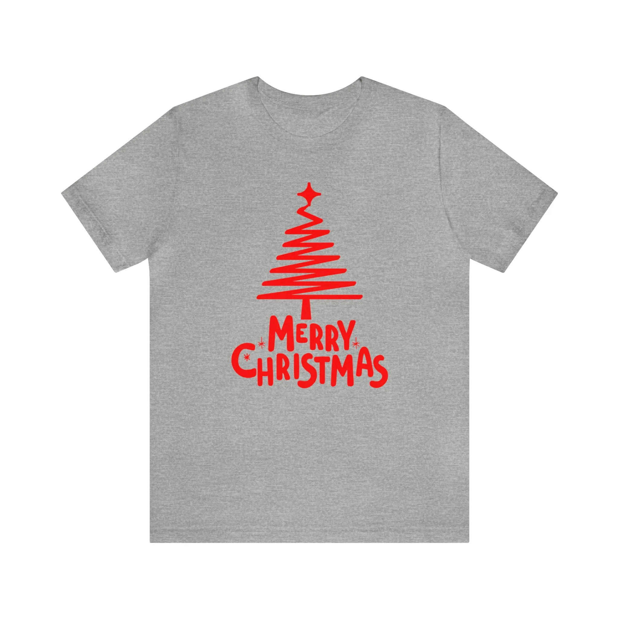 Red Merry ChristmasT-Shirt | Red XMasTee |  Bella Canvas 3001Unisex | Happy Holidays Short Sleeve Tshirt
