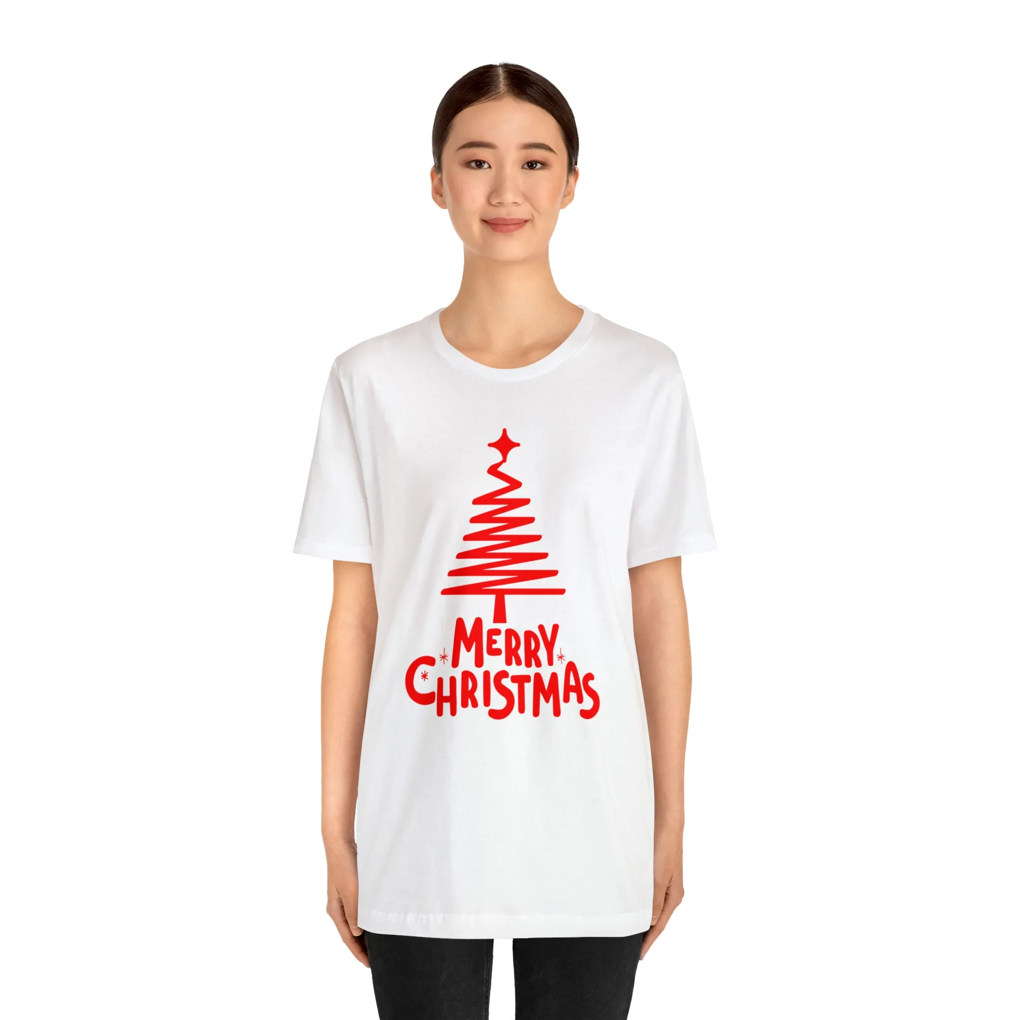 Red Merry ChristmasT-Shirt | Red XMasTee |  Bella Canvas 3001Unisex | Happy Holidays Short Sleeve Tshirt