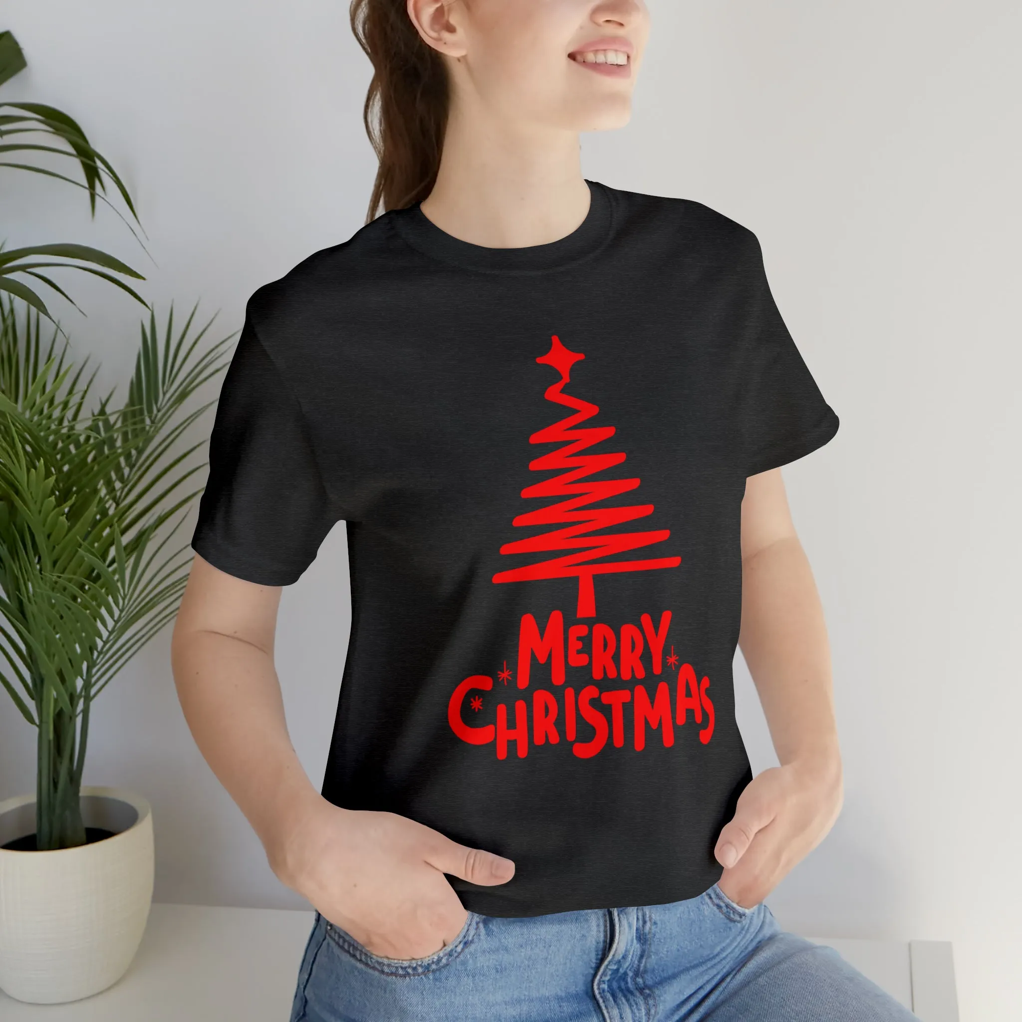 Red Merry ChristmasT-Shirt | Red XMasTee |  Bella Canvas 3001Unisex | Happy Holidays Short Sleeve Tshirt