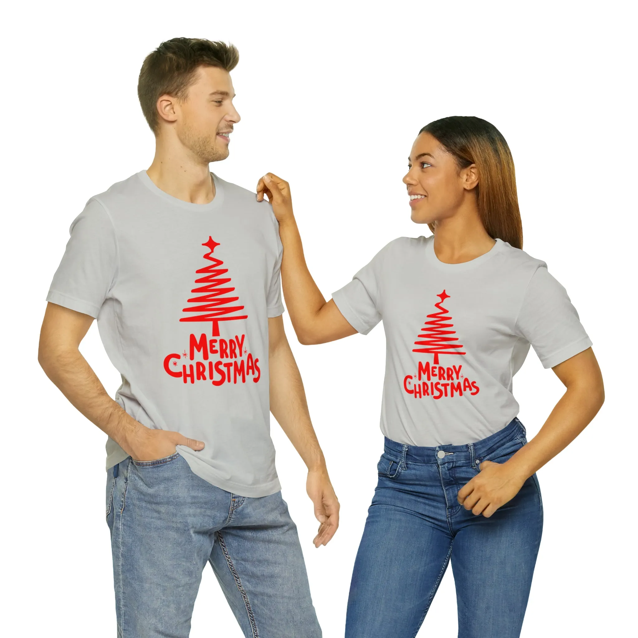 Red Merry ChristmasT-Shirt | Red XMasTee |  Bella Canvas 3001Unisex | Happy Holidays Short Sleeve Tshirt