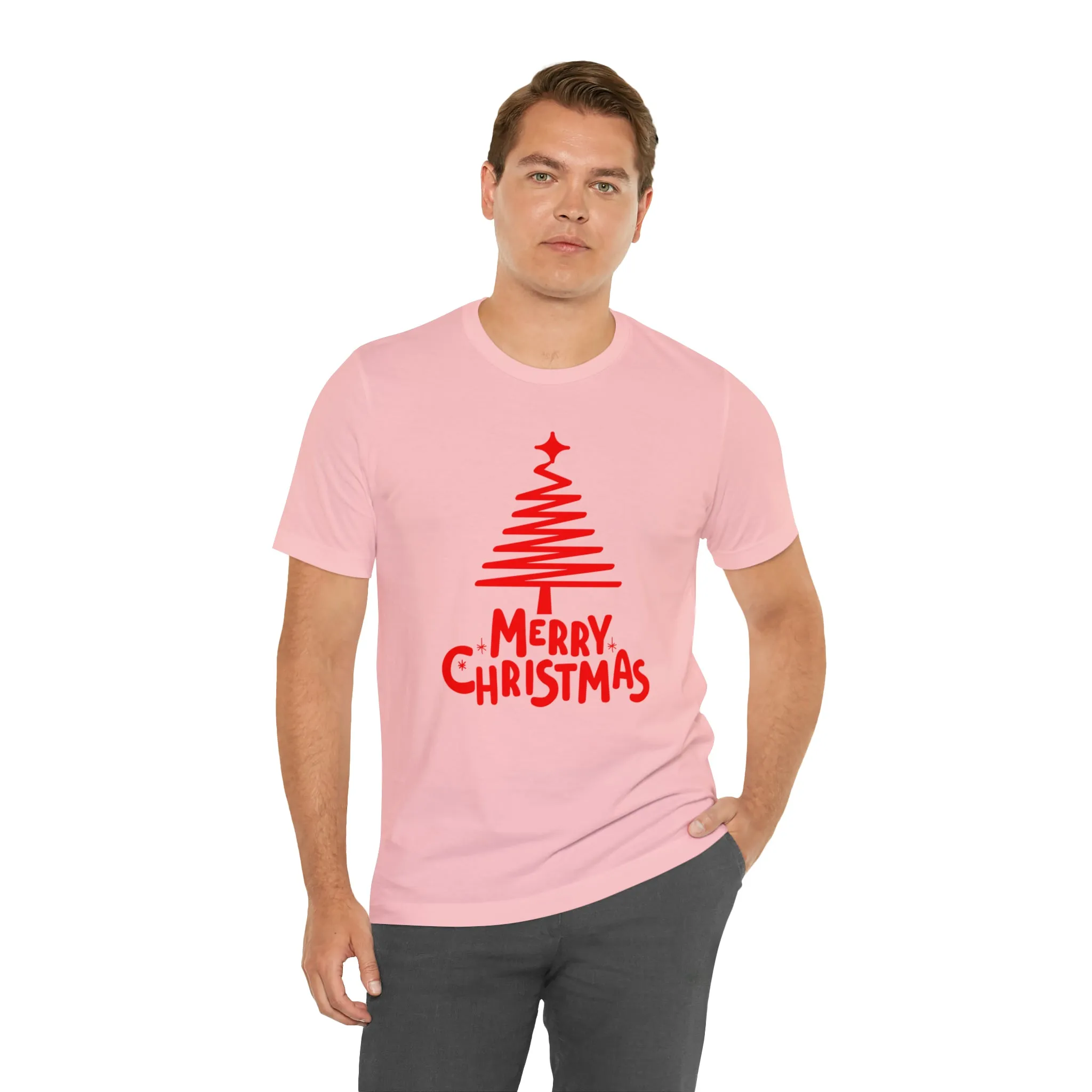 Red Merry ChristmasT-Shirt | Red XMasTee |  Bella Canvas 3001Unisex | Happy Holidays Short Sleeve Tshirt