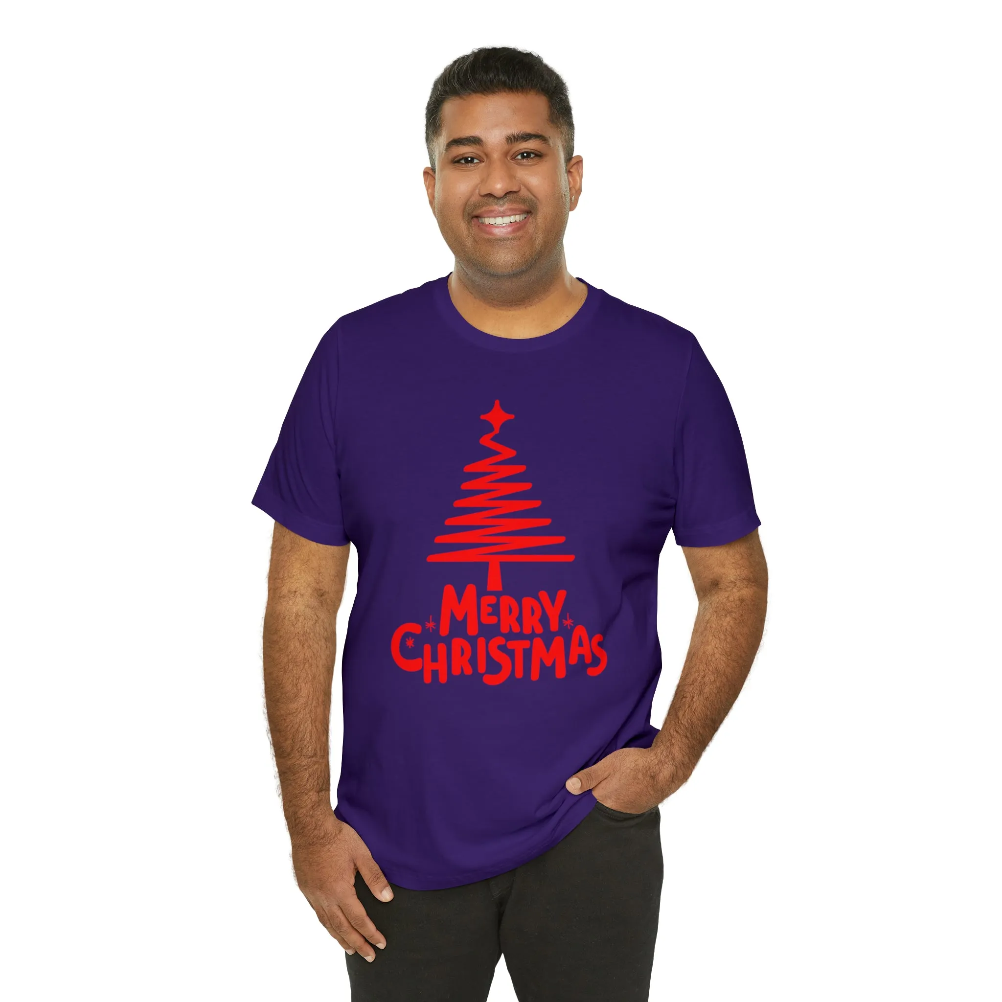 Red Merry ChristmasT-Shirt | Red XMasTee |  Bella Canvas 3001Unisex | Happy Holidays Short Sleeve Tshirt