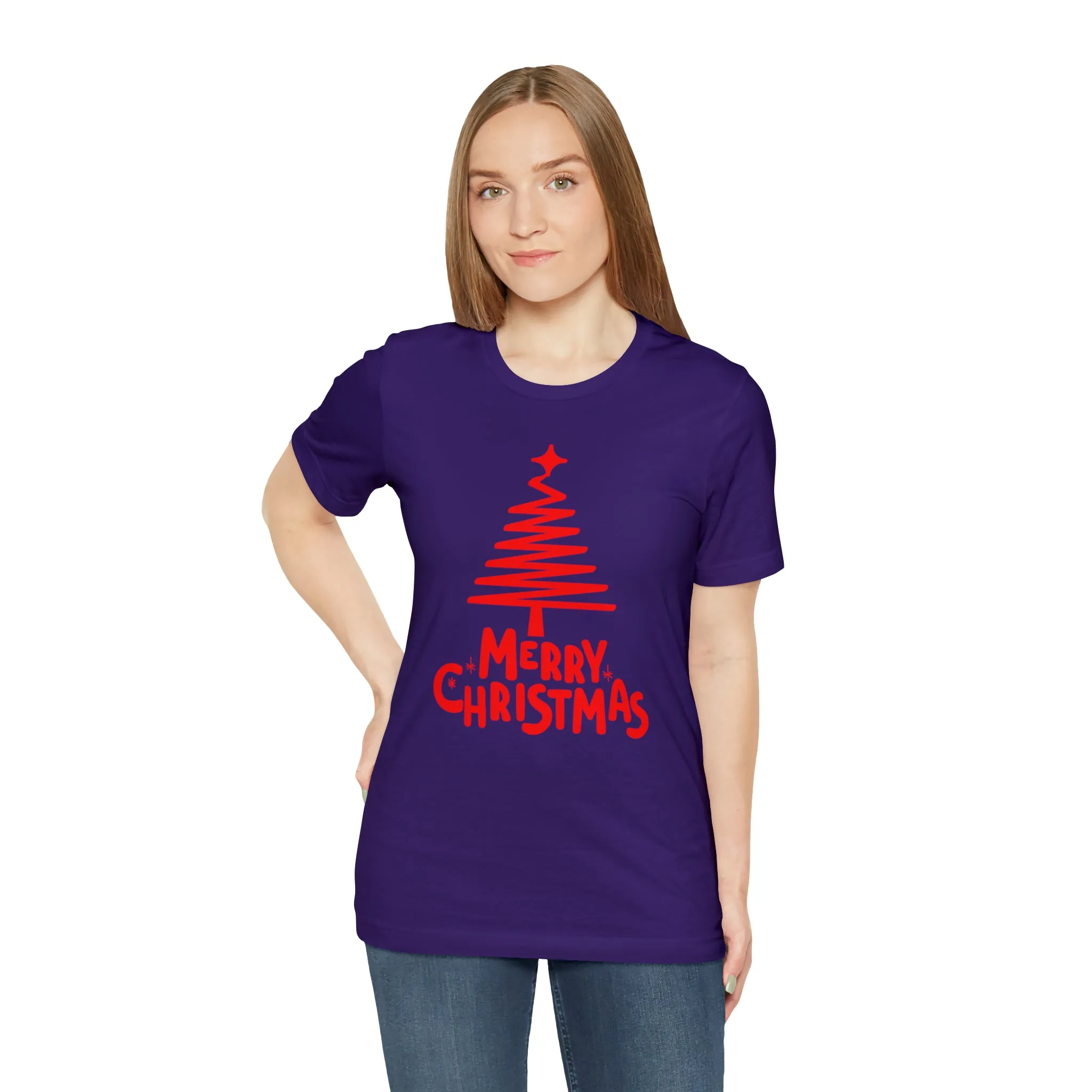 Red Merry ChristmasT-Shirt | Red XMasTee |  Bella Canvas 3001Unisex | Happy Holidays Short Sleeve Tshirt