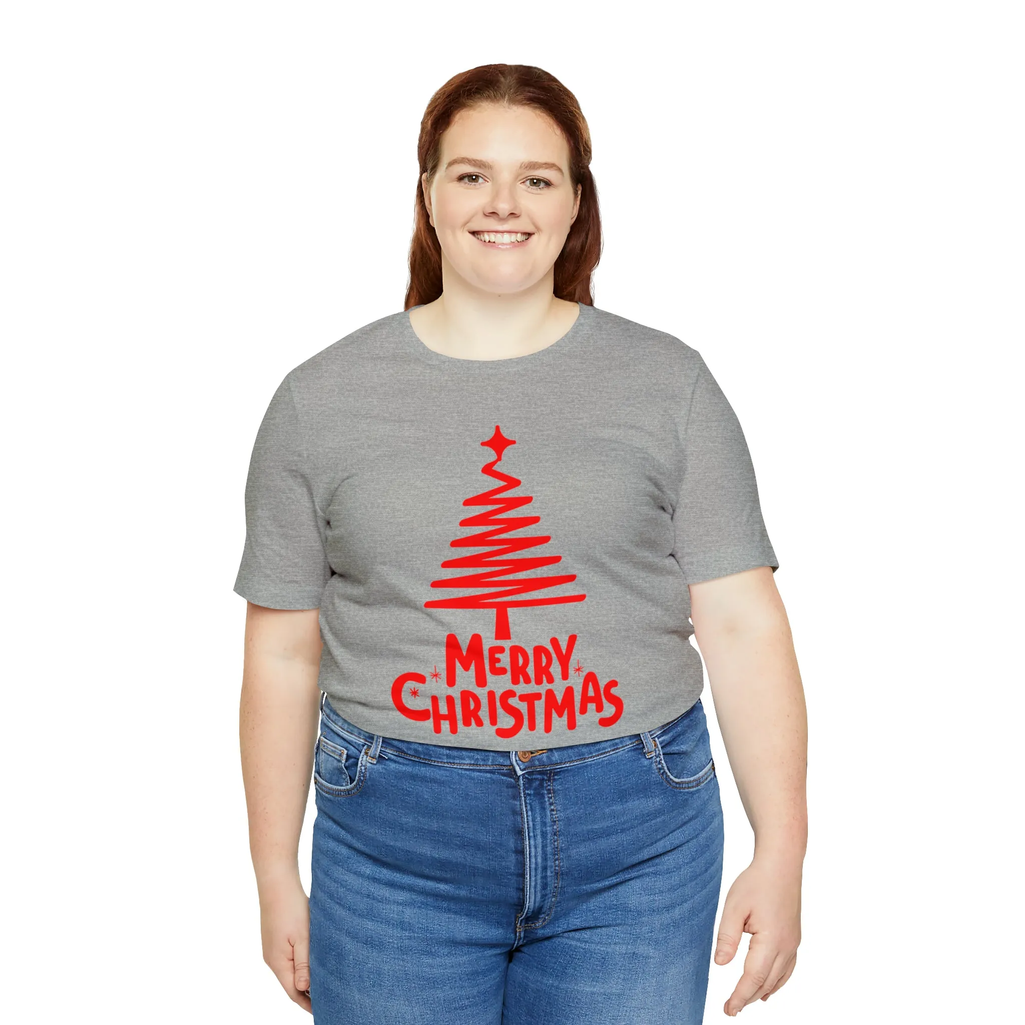 Red Merry ChristmasT-Shirt | Red XMasTee |  Bella Canvas 3001Unisex | Happy Holidays Short Sleeve Tshirt