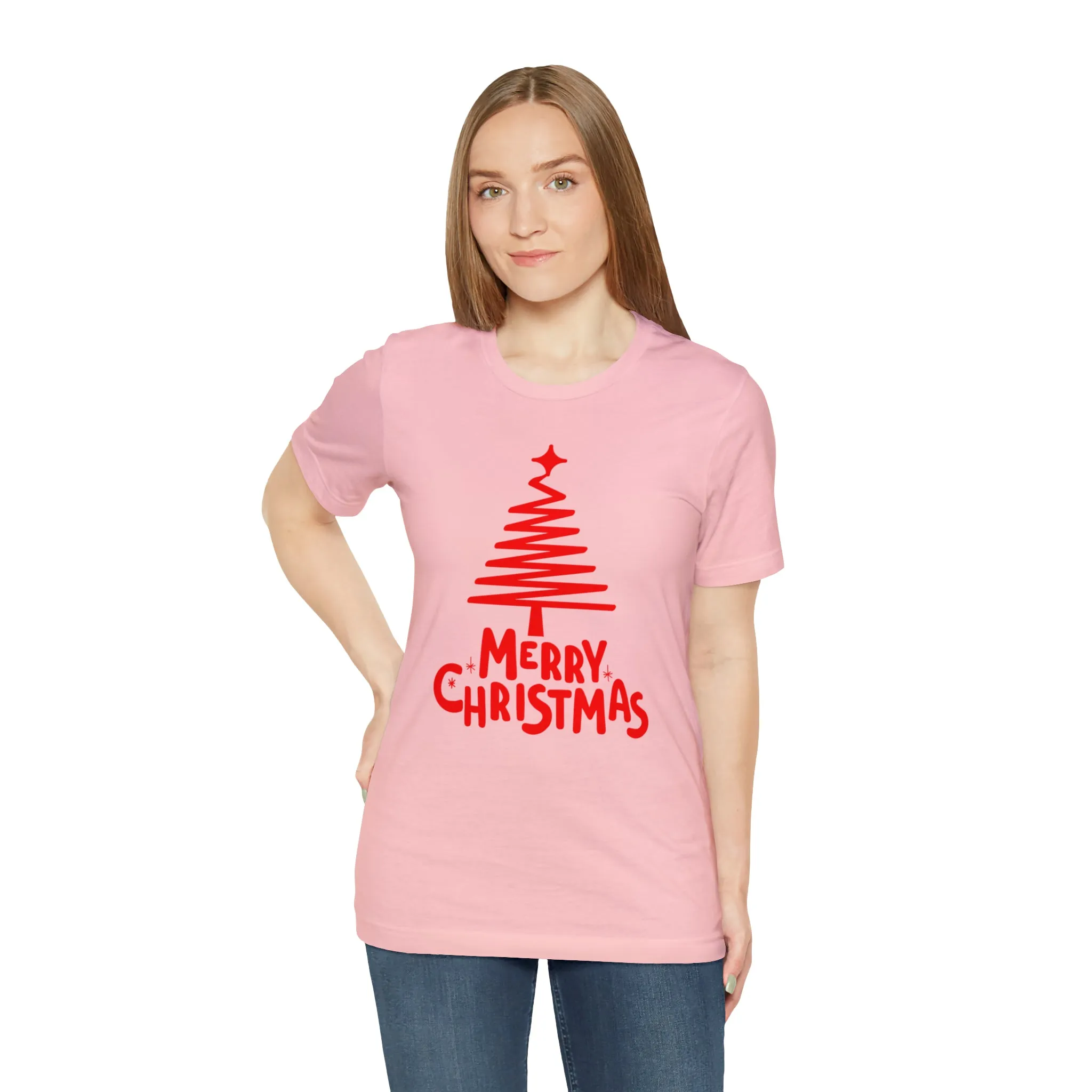 Red Merry ChristmasT-Shirt | Red XMasTee |  Bella Canvas 3001Unisex | Happy Holidays Short Sleeve Tshirt