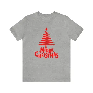 Red Merry ChristmasT-Shirt | Red XMasTee |  Bella Canvas 3001Unisex | Happy Holidays Short Sleeve Tshirt