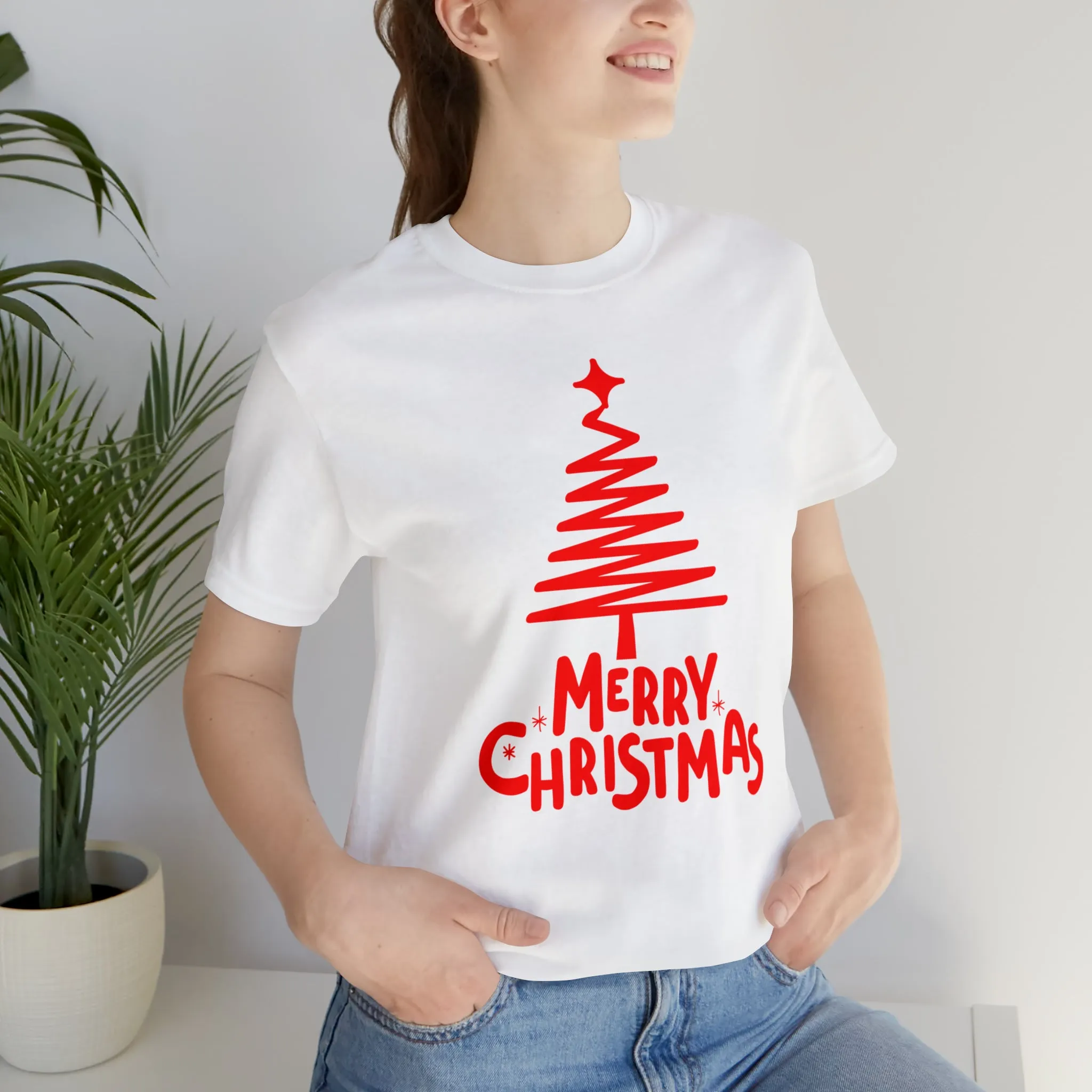 Red Merry ChristmasT-Shirt | Red XMasTee |  Bella Canvas 3001Unisex | Happy Holidays Short Sleeve Tshirt