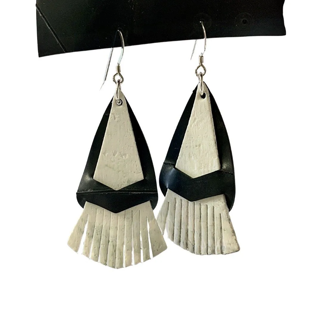 Retro Fringe Mixed Media Earrings