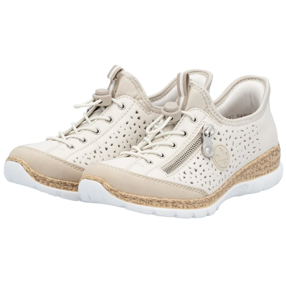 Rieker N42V3-60 (Moira) Perle Shoes