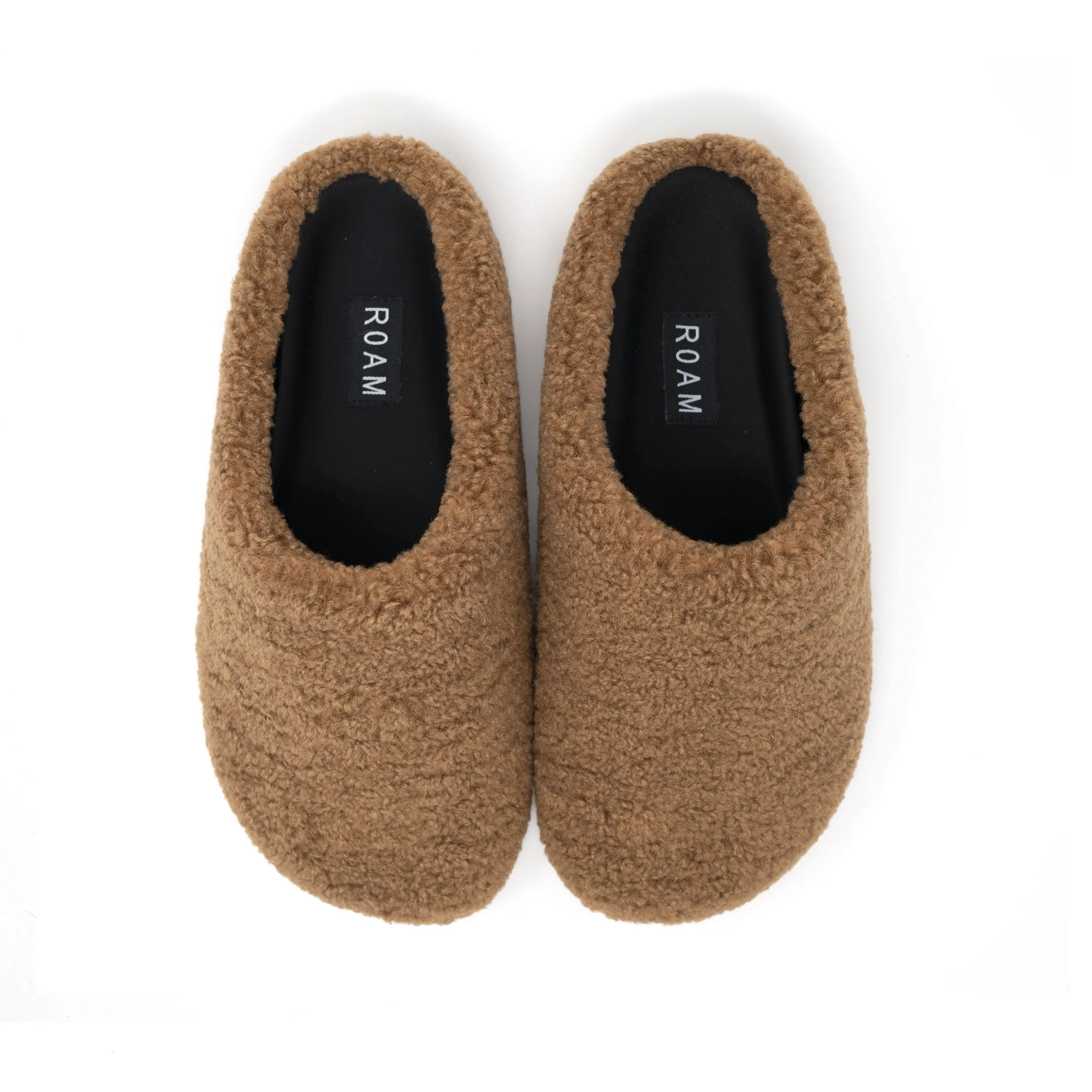 ROAM FUZZY CLOG COGNAC FAUX SHEARLING