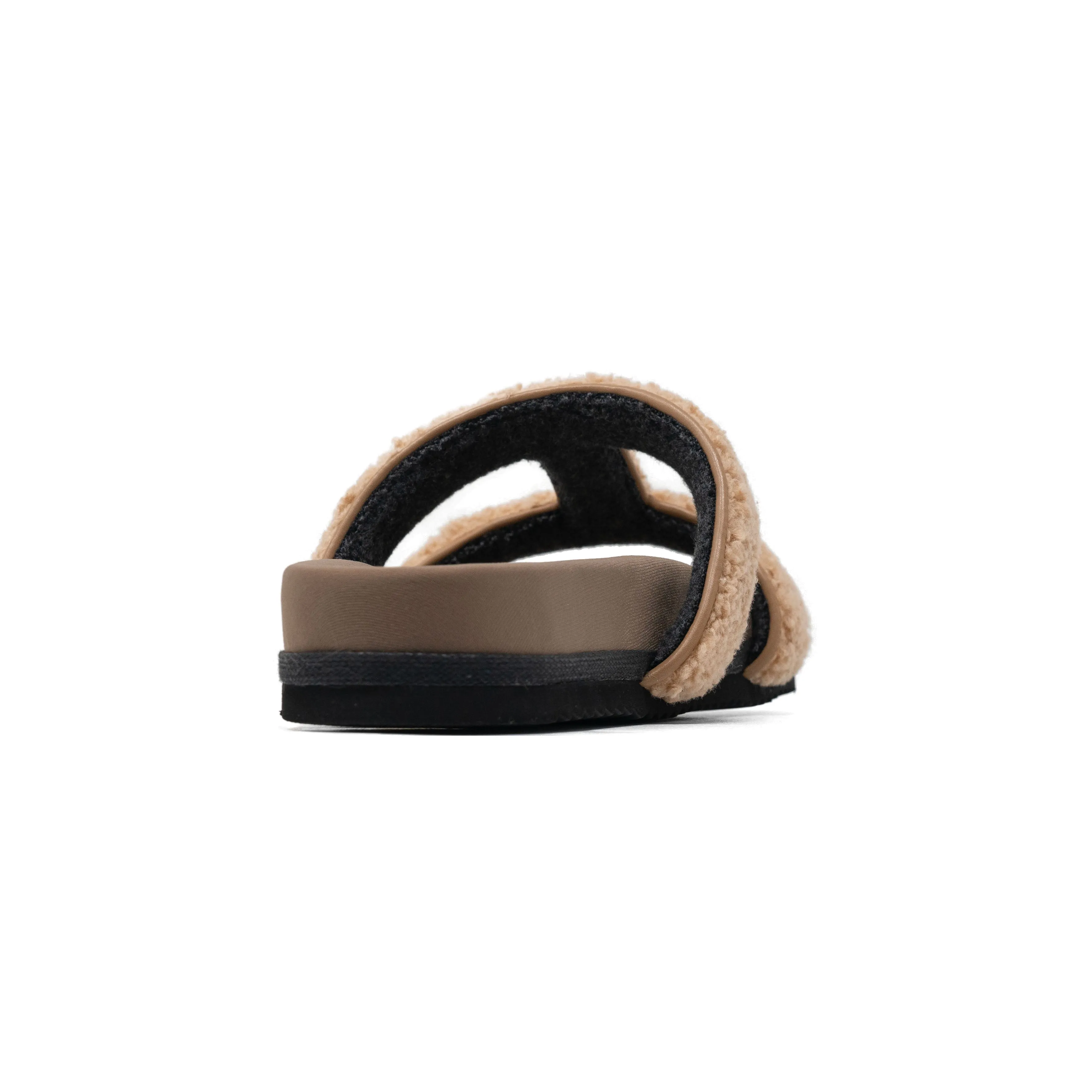 ROAM FUZZY CUFFS SANDAL BEIGE FAUX SHEARLING