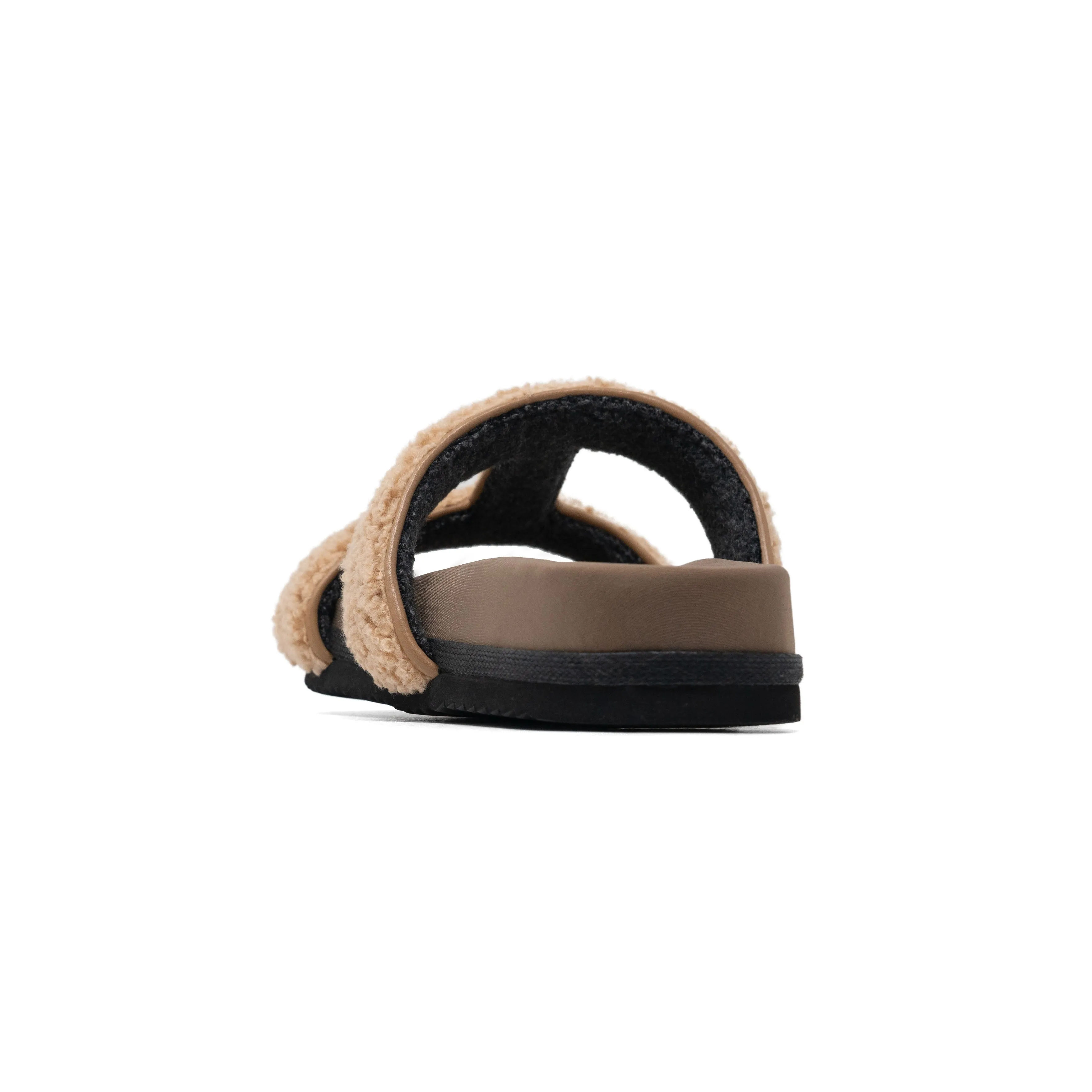 ROAM FUZZY CUFFS SANDAL BEIGE FAUX SHEARLING
