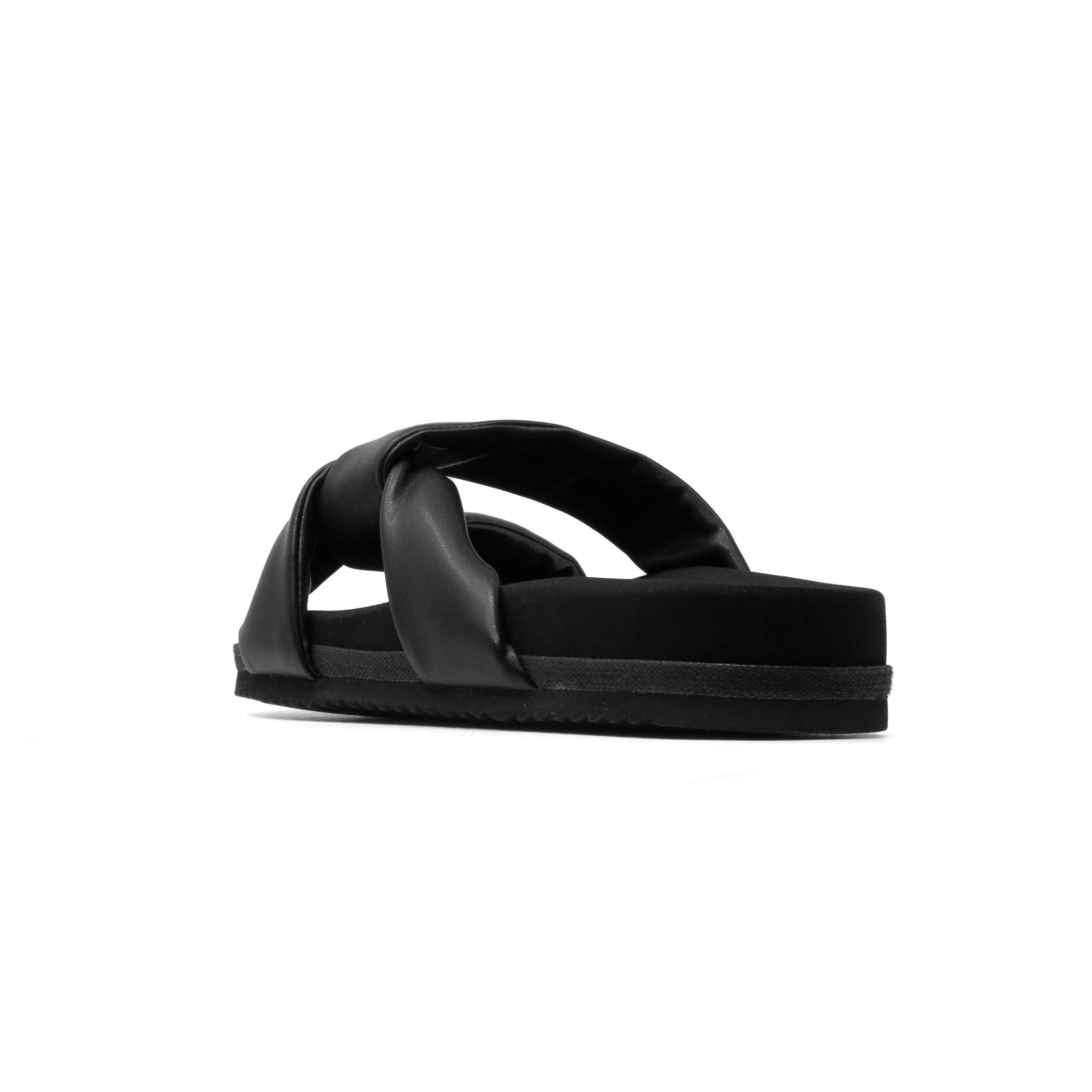 ROAM SIDE SLIP SANDAL BLACK VEGAN LEATHER