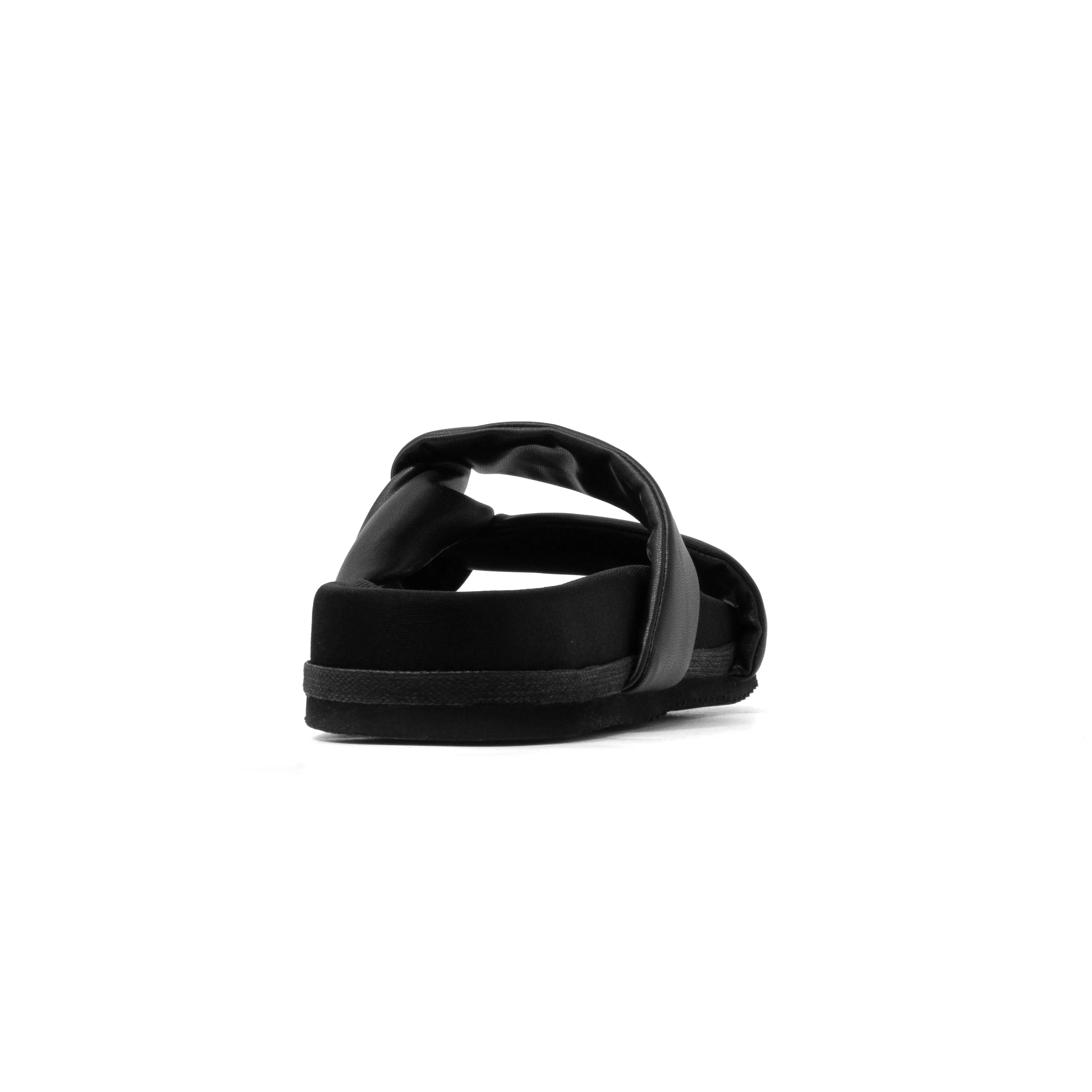 ROAM SIDE SLIP SANDAL BLACK VEGAN LEATHER