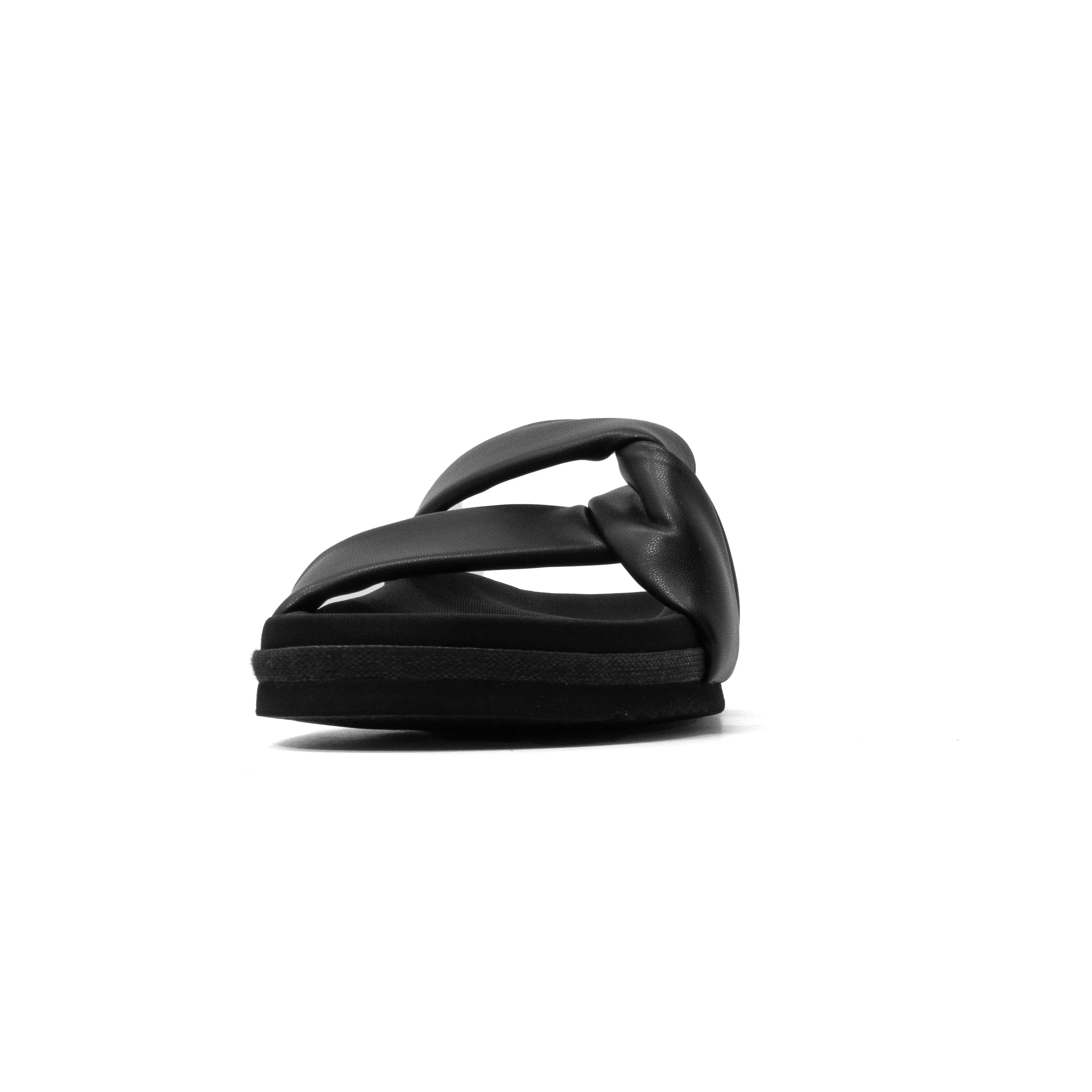 ROAM SIDE SLIP SANDAL BLACK VEGAN LEATHER