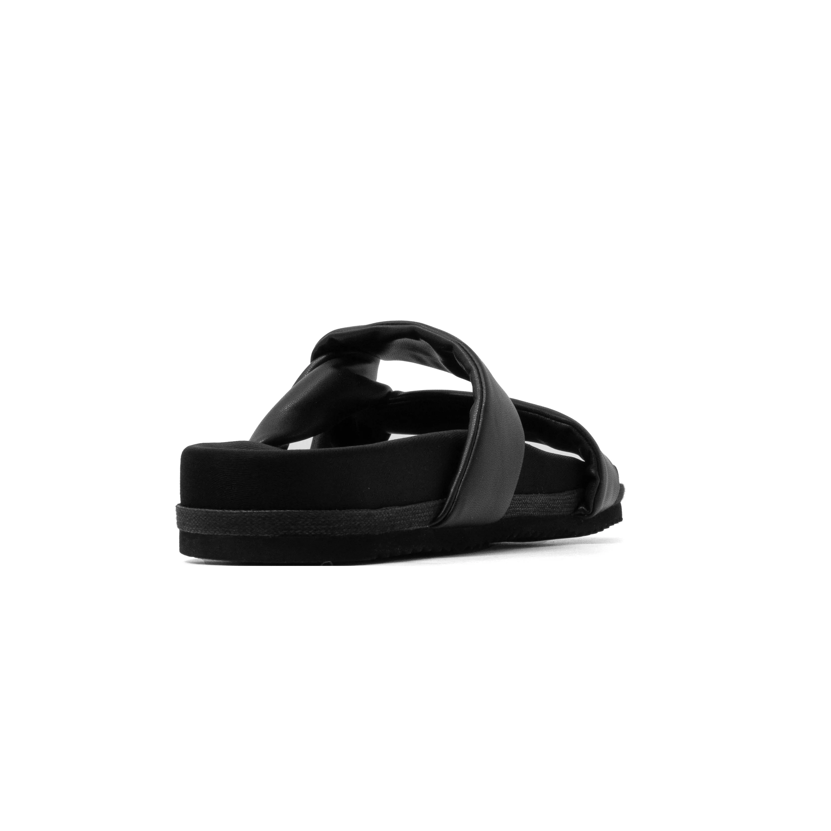 ROAM SIDE SLIP SANDAL BLACK VEGAN LEATHER