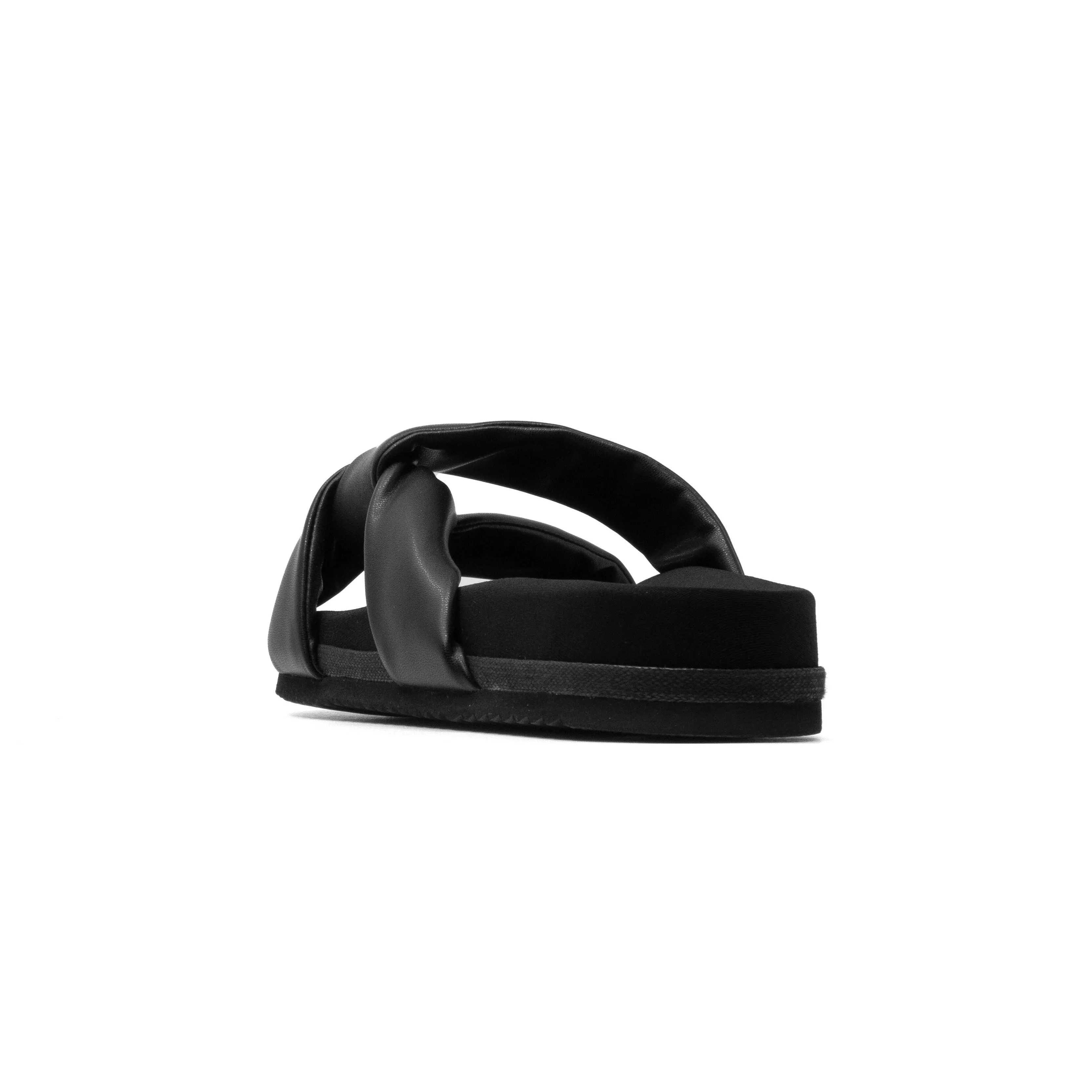 ROAM SIDE SLIP SANDAL BLACK VEGAN LEATHER