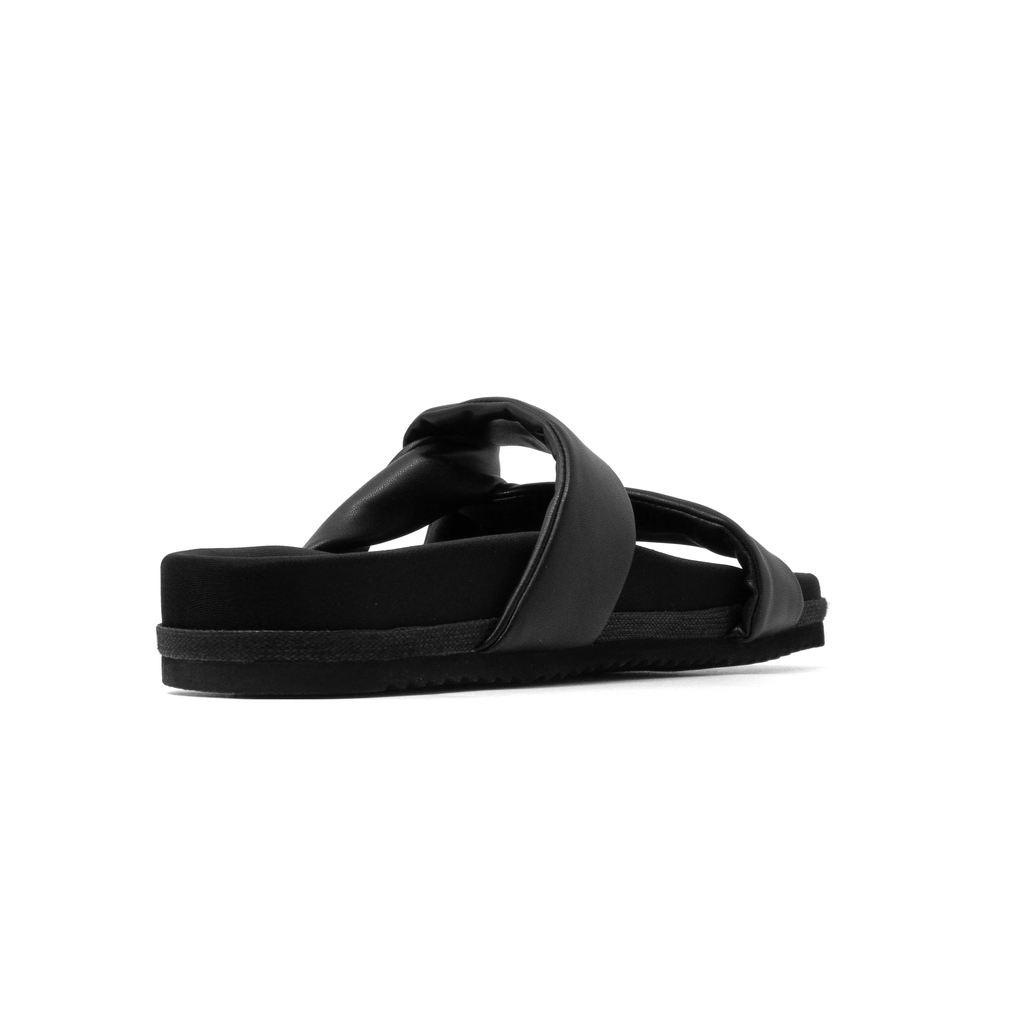 ROAM SIDE SLIP SANDAL BLACK VEGAN LEATHER