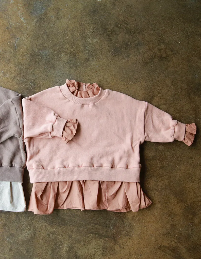 Ruffle Collar Jumper Dress Pink